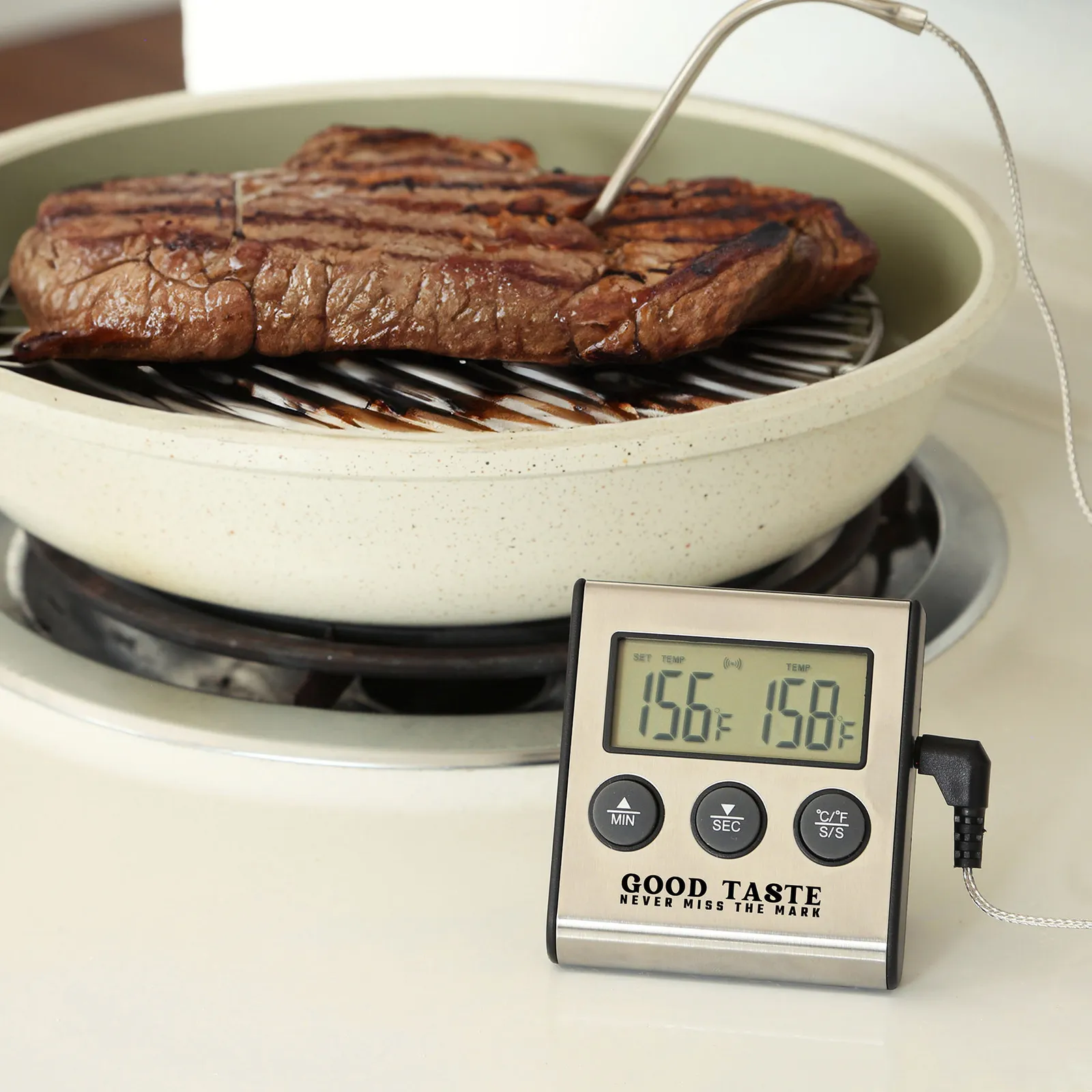 Cooking Thermometer Digital with Timer - 450°F Range - product view 1