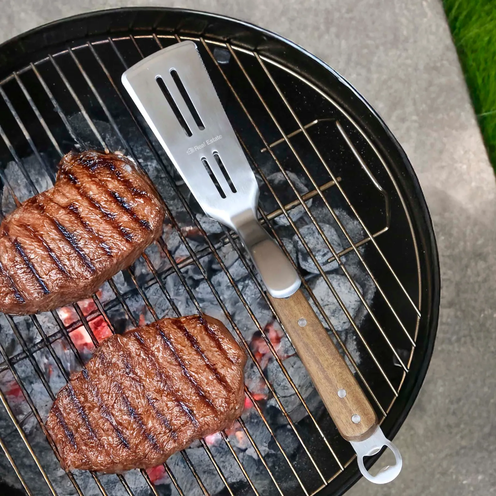 Grilling Spatula Stainless Steel Bottle Opener - 16 in