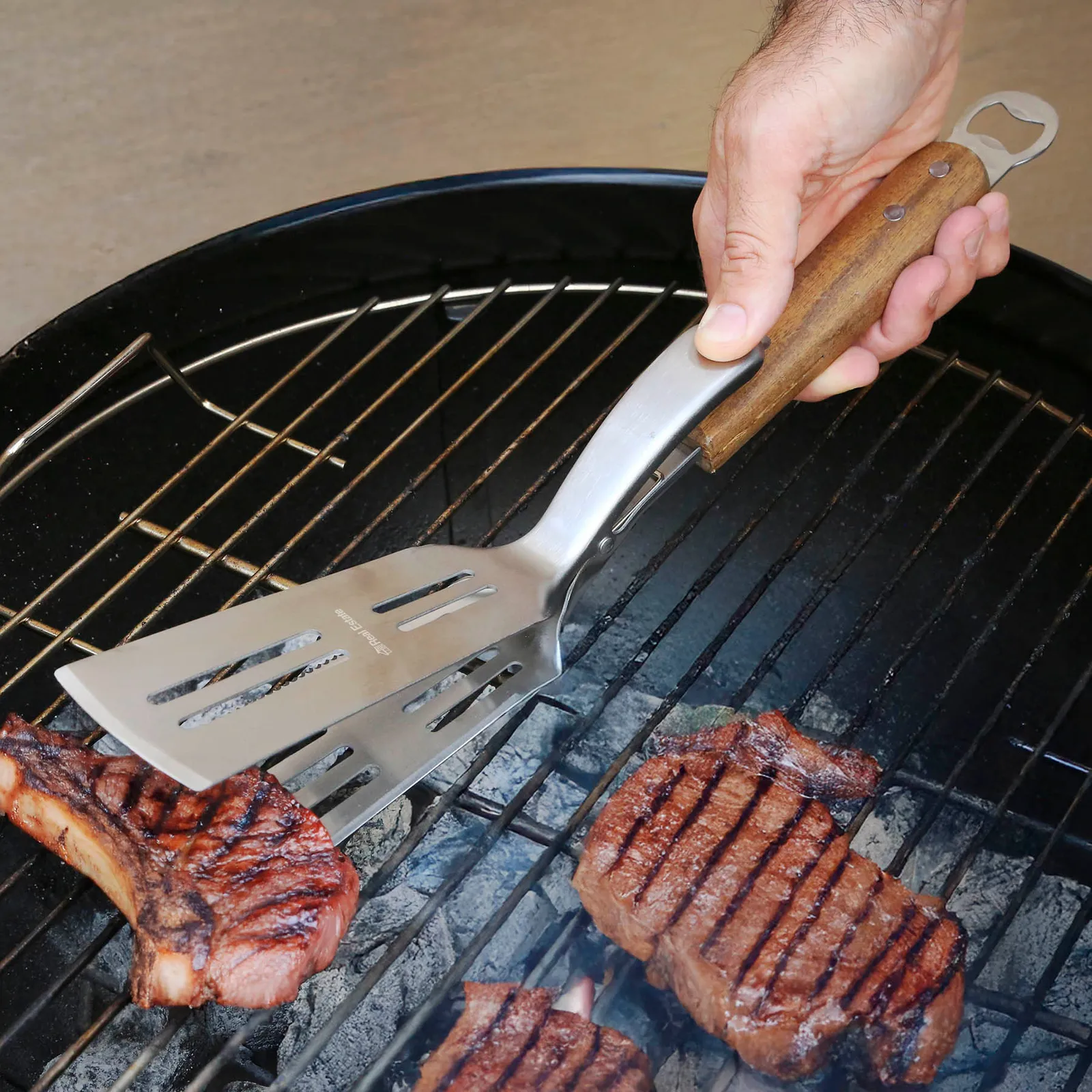 Grilling Spatula Stainless Steel Bottle Opener - 16 in - product view 2
