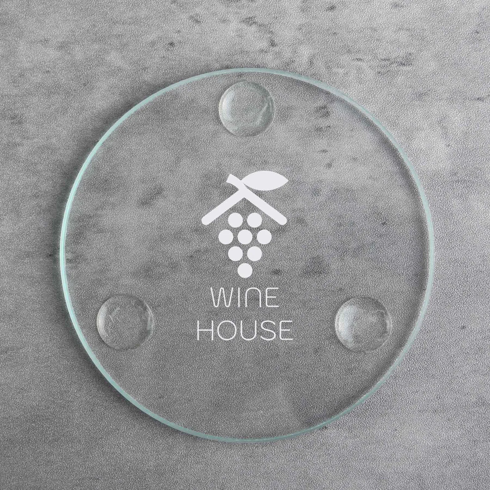 Round Glass Coaster Reverse Print - 3 7/8 in - product view 2