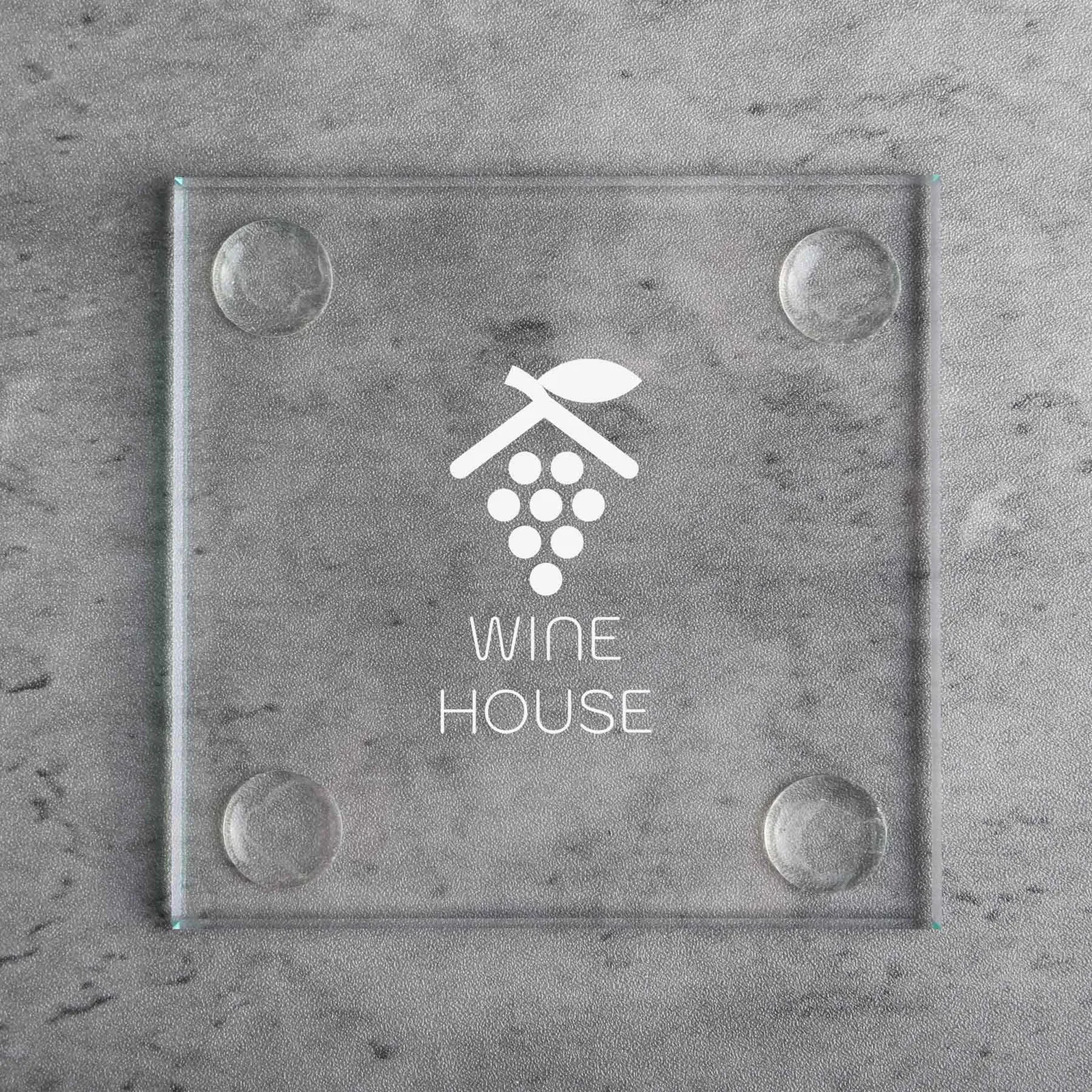 Square Glass Coaster Reverse Print - 3 3/4 in - product view 2