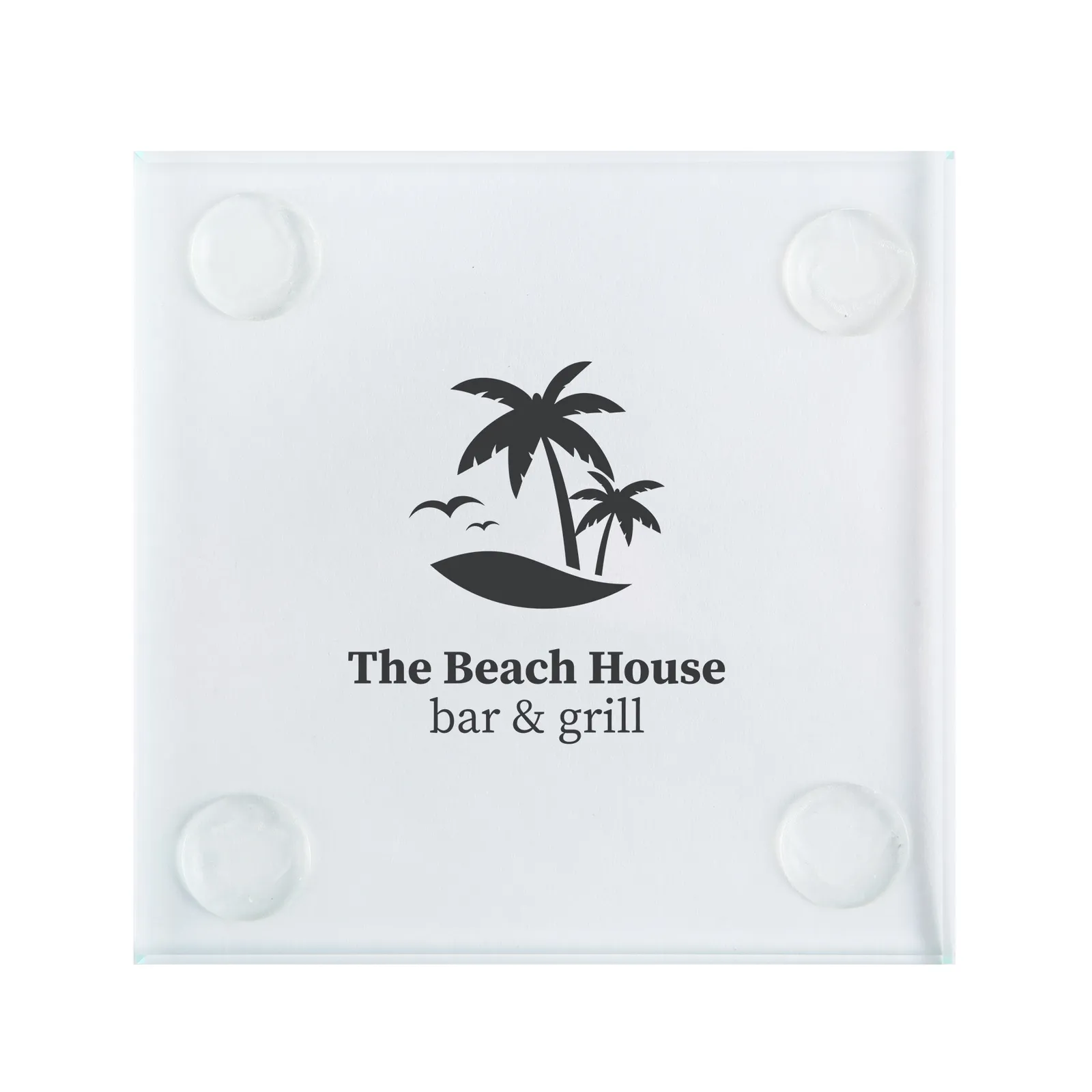 Square Glass Coaster Reverse Print - 3 3/4 in - product view 4