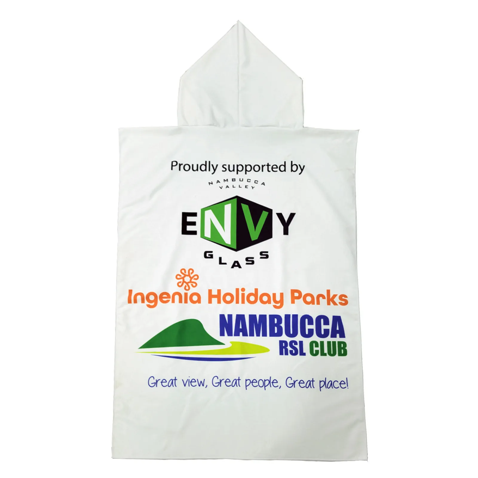 Microfiber Hooded Towel with Full Color Print - 31.5 x 43.3 in - product view 2
