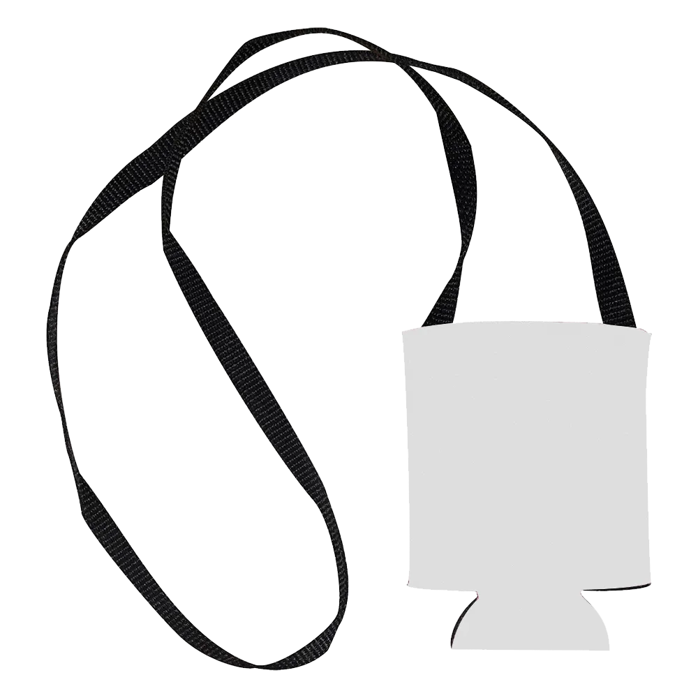 Full Color Hands Free Can Cooler with Strap - 12 oz - blank view 5