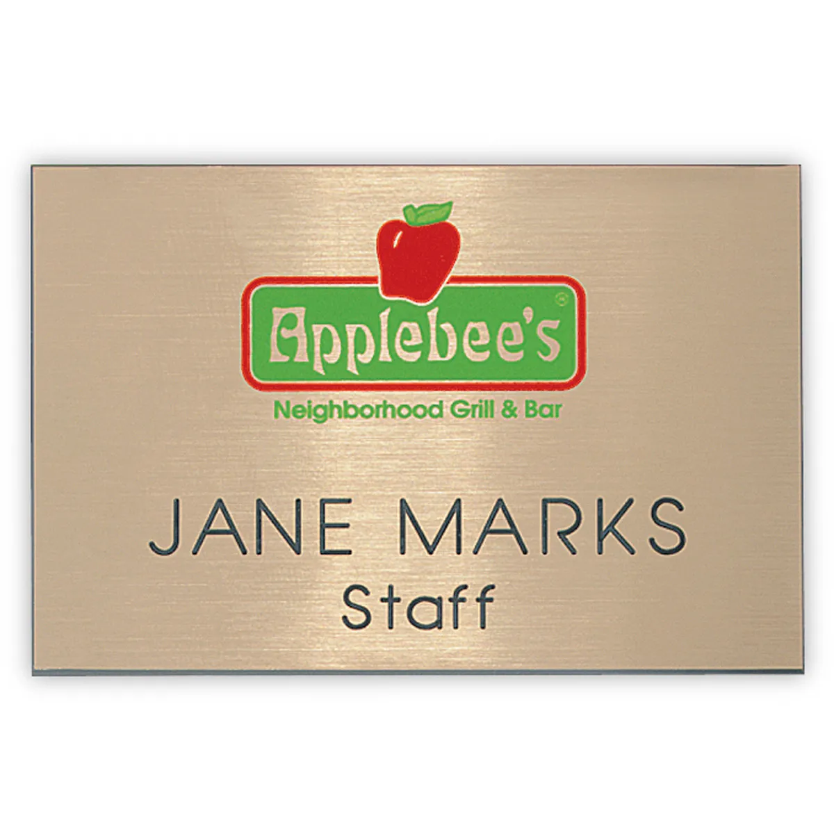 Name Badge Metallic Plastic Standard Service - 2 x 3 in