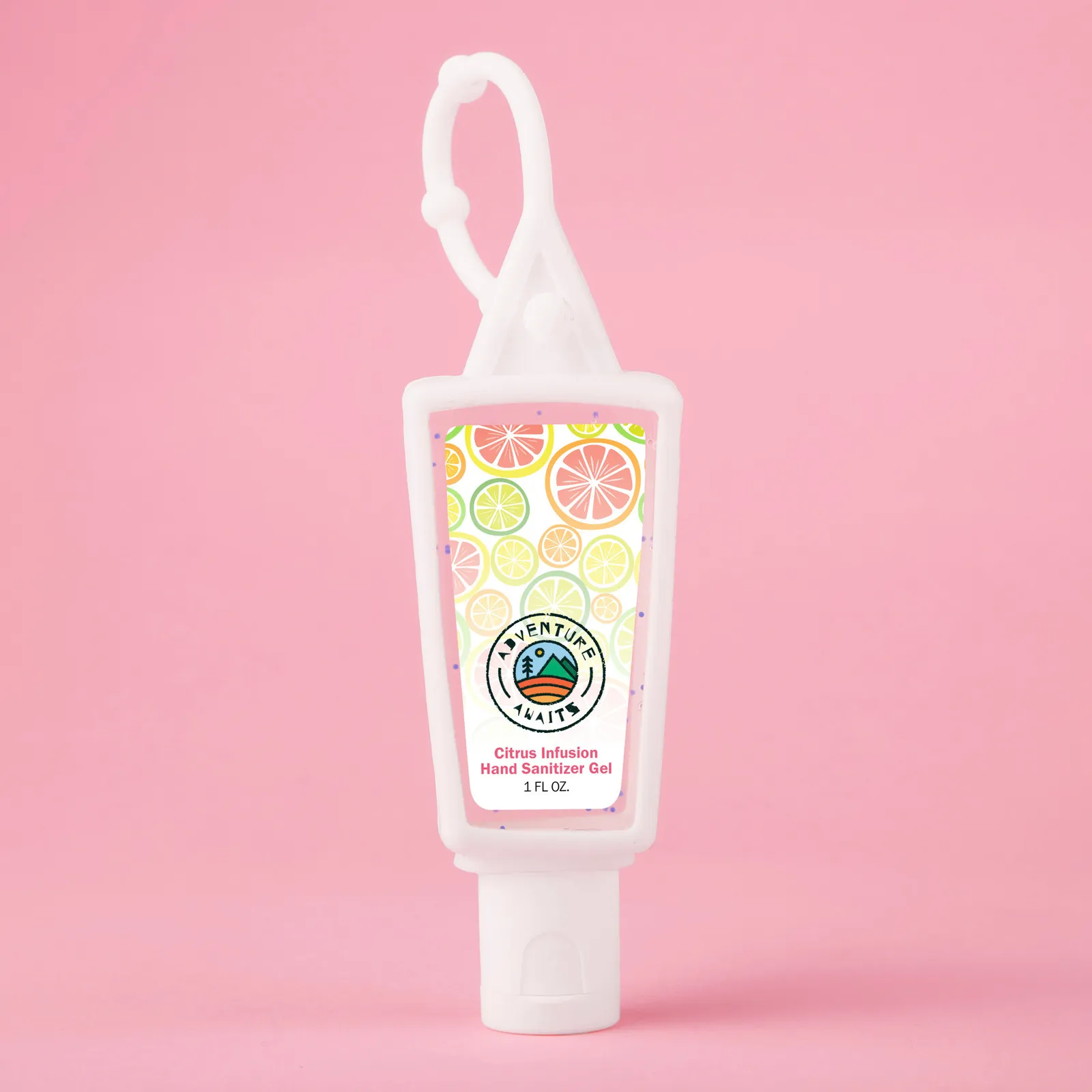 Hand Sanitizer Triangle with Moisture Beads Carabiner - 1 oz - product view 1