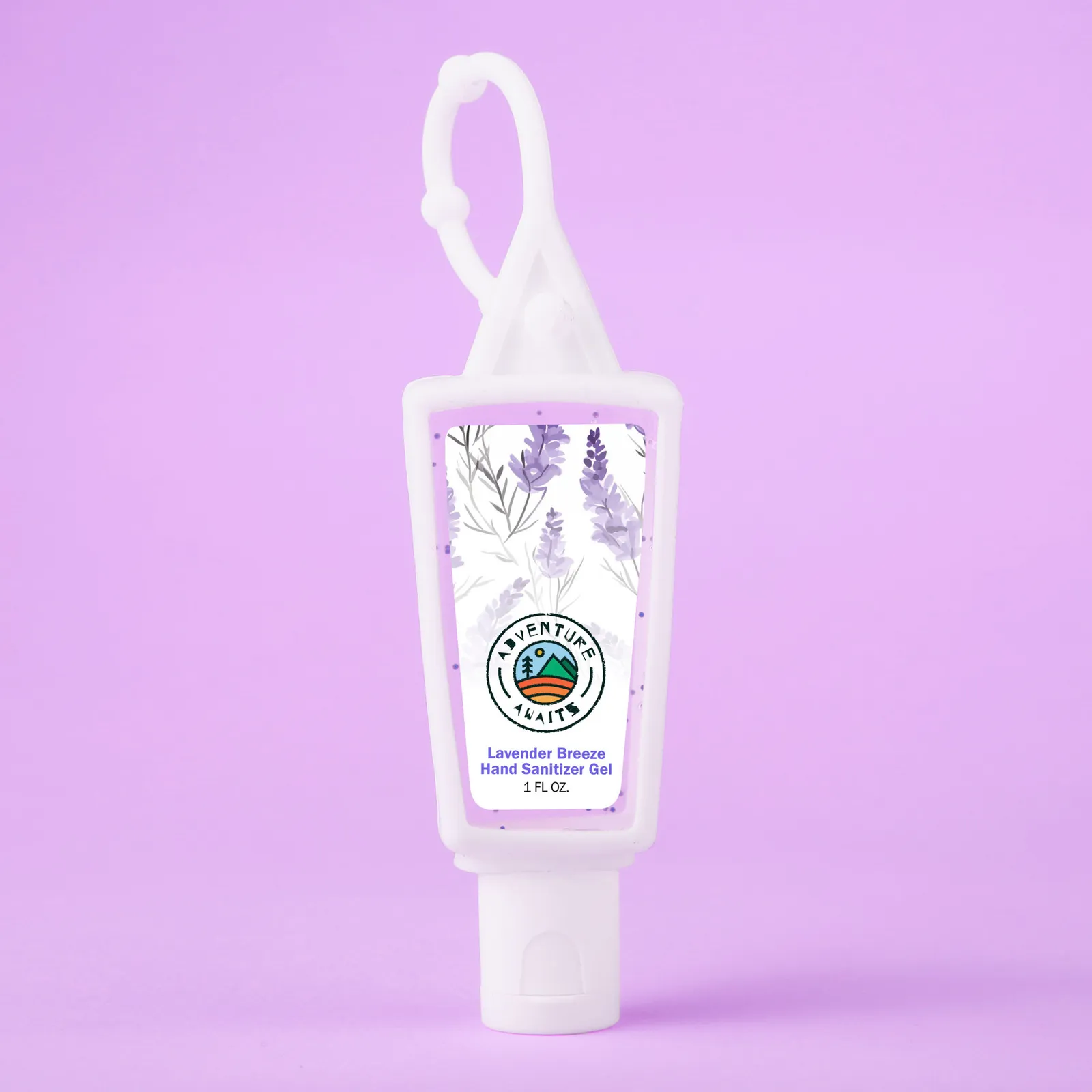 Hand Sanitizer Triangle with Moisture Beads Carabiner - 1 oz - product view 2