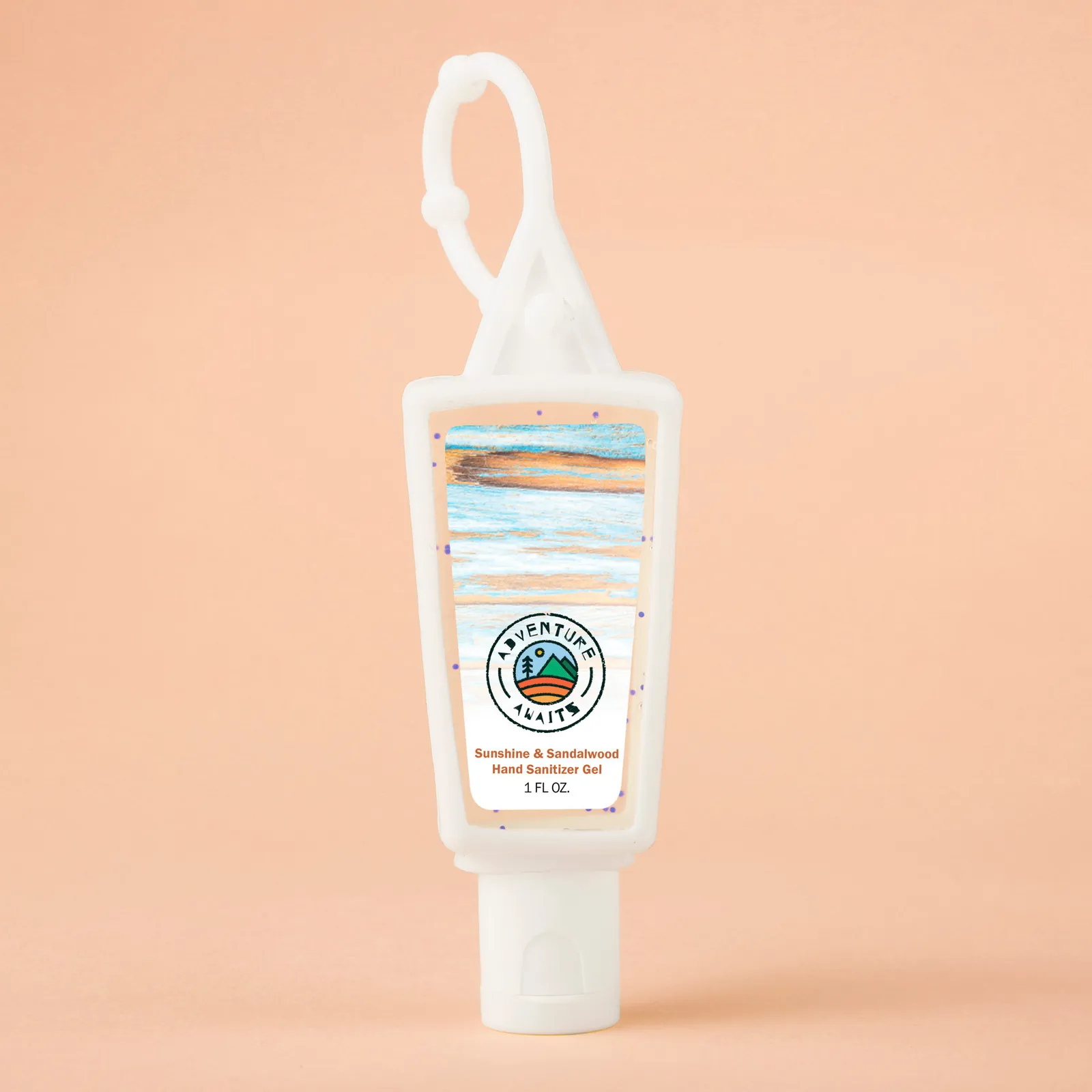 Hand Sanitizer Triangle with Moisture Beads Carabiner - 1 oz - product view 3