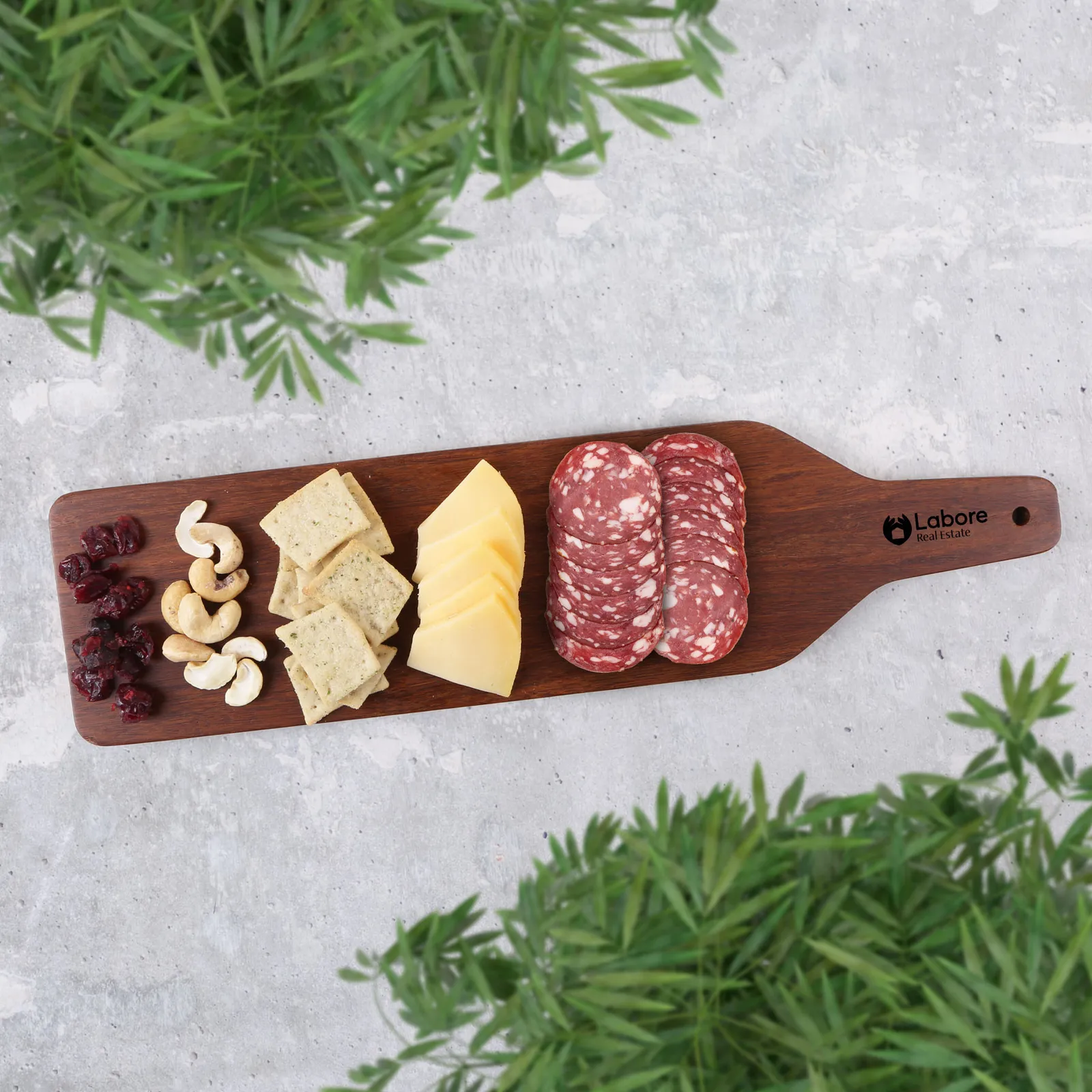 Bamboo Charcuterie Board with Handle - 16 x 4 in