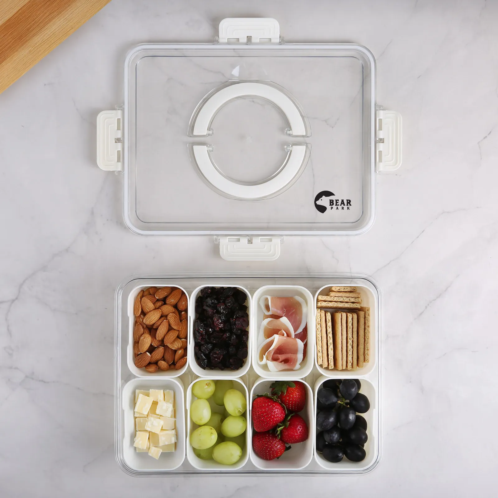 Portable Charcuterie Tray with Handle (8 Compartment)