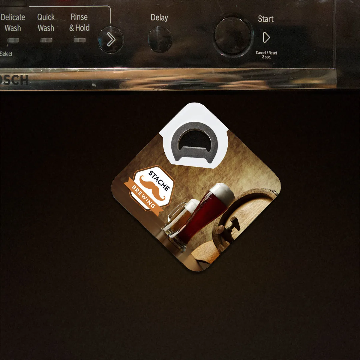 Magnetic Bottle Opener Coaster Three-in-One - 3.25 in - product view 5