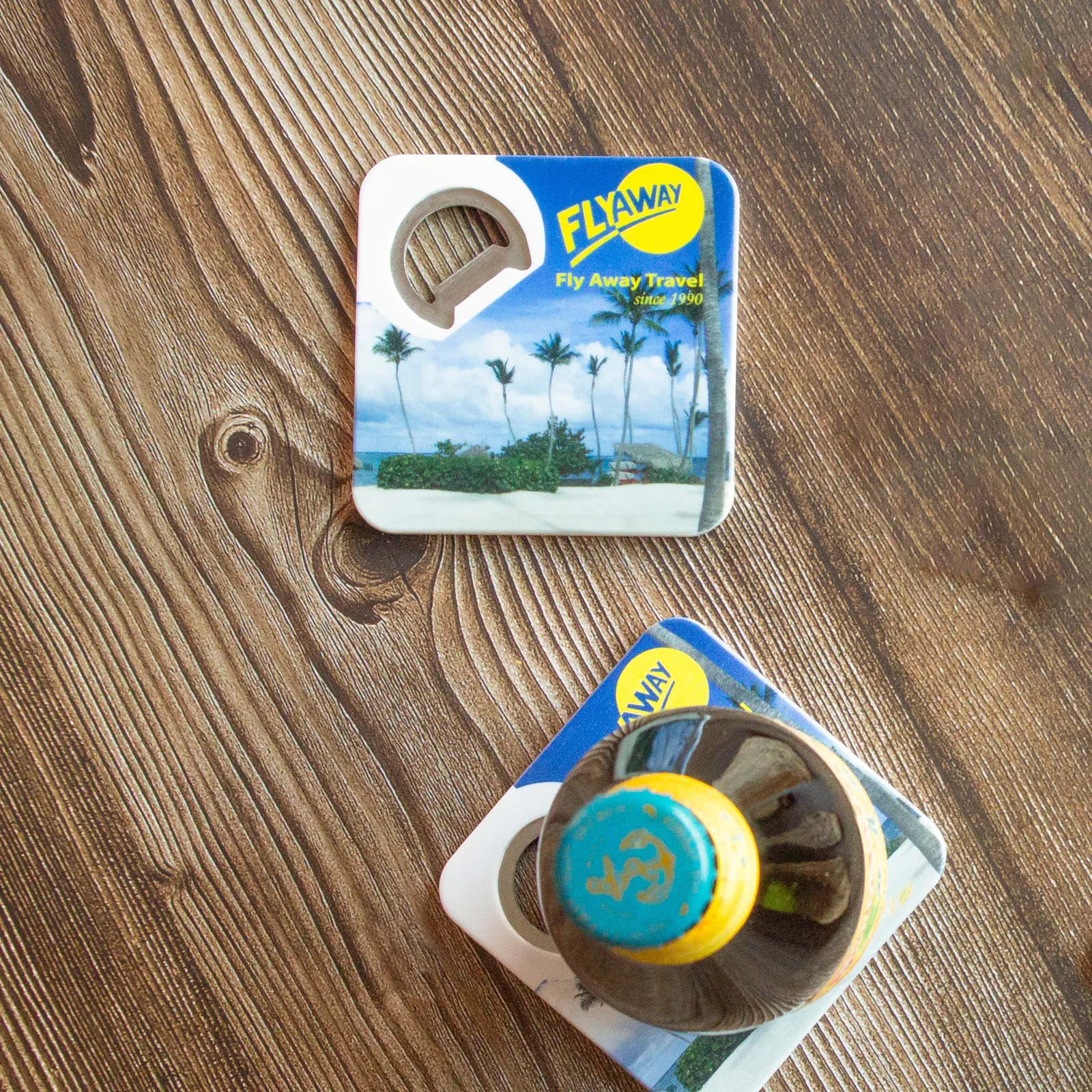 Magnetic Bottle Opener Coaster Three-in-One - 3.25 in - product view 7
