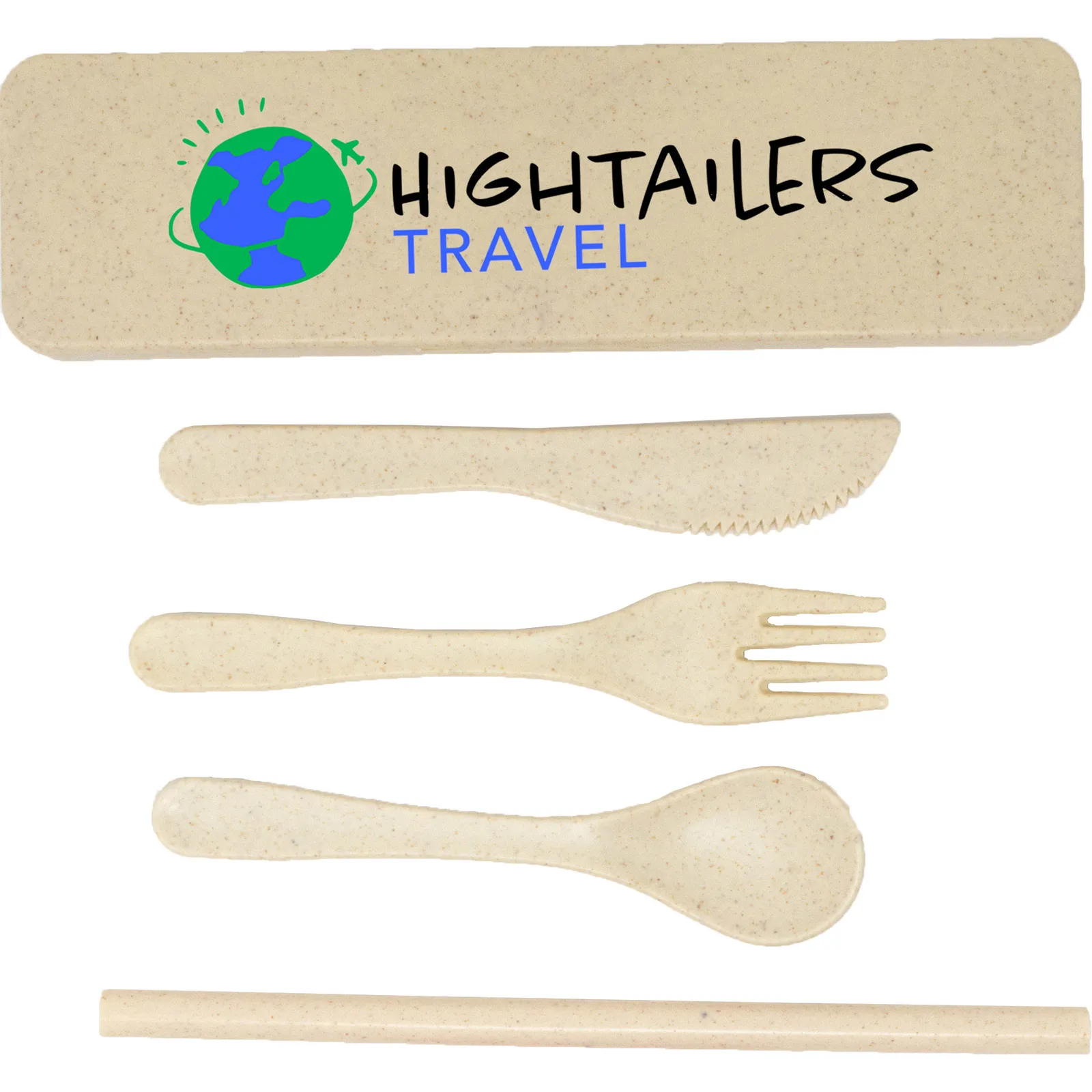 Wheat Straw Cutlery Set with Travel Case - 4 Piece