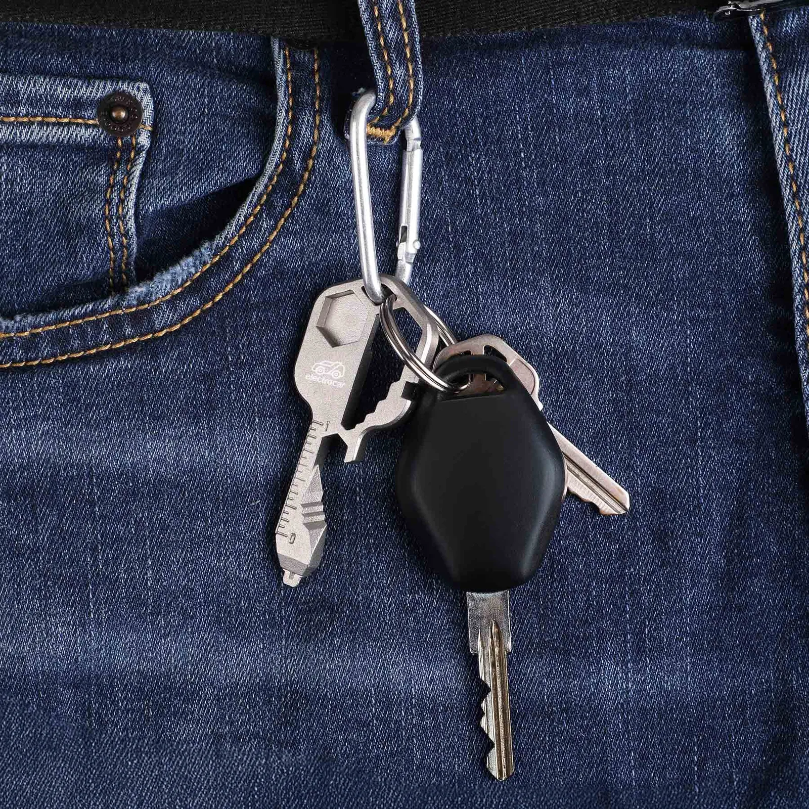 Multi-Tool Keychain 15-in-1 Zinc Key Shaped Design