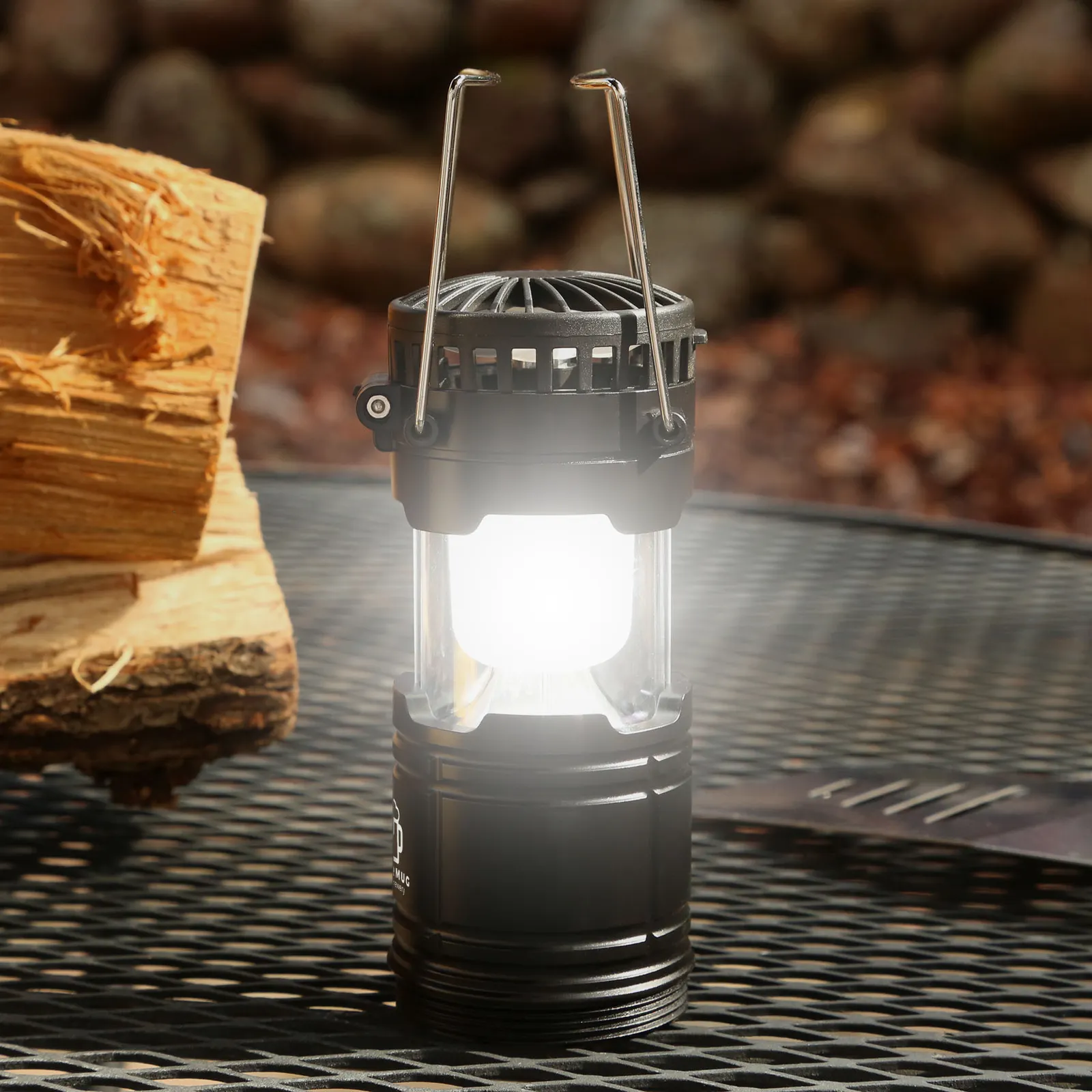 Rechargeable Lantern Fan Dual LED Pop-Up - 4.5 in - product view 2