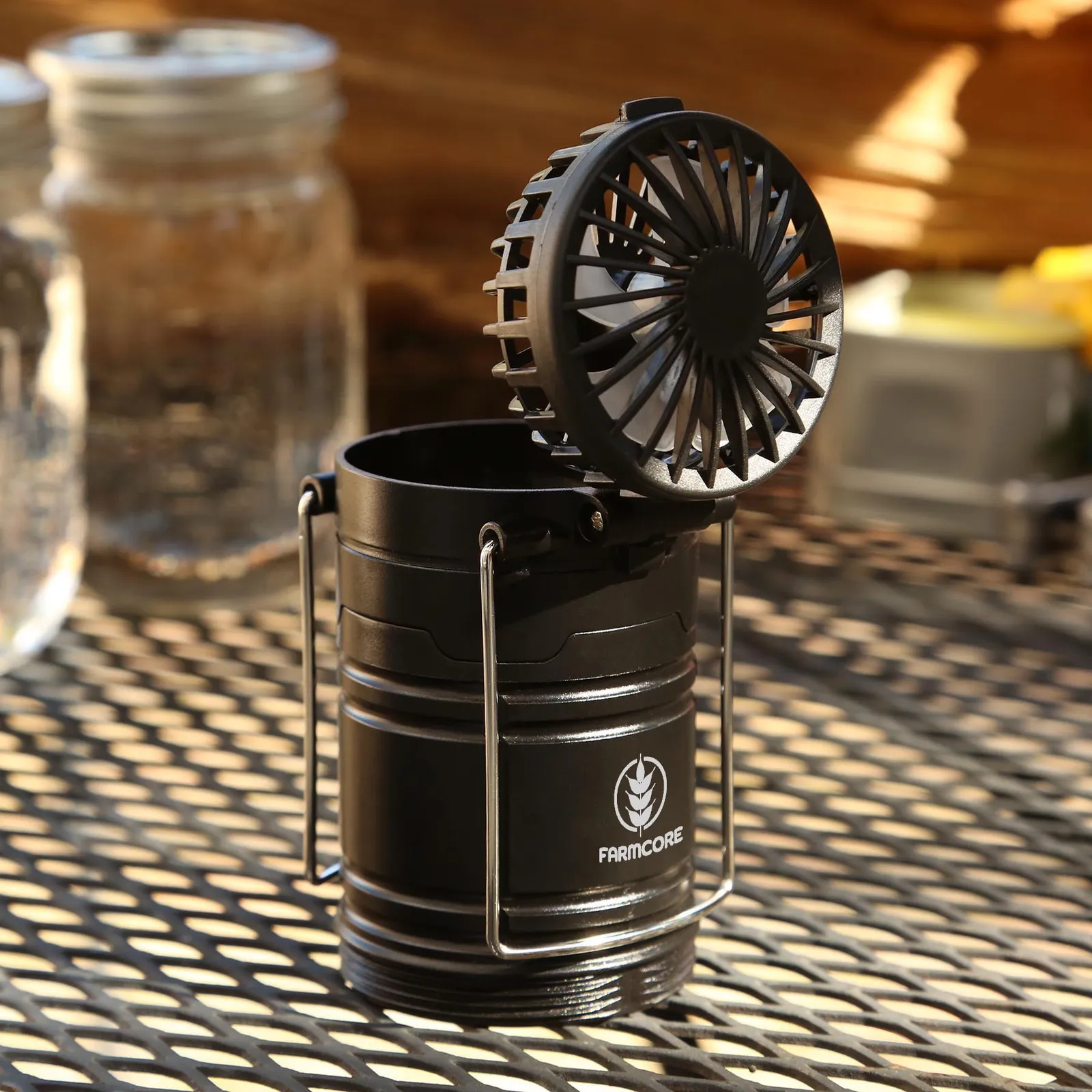 Rechargeable Lantern Fan Dual LED Pop-Up - 4.5 in - product view 3