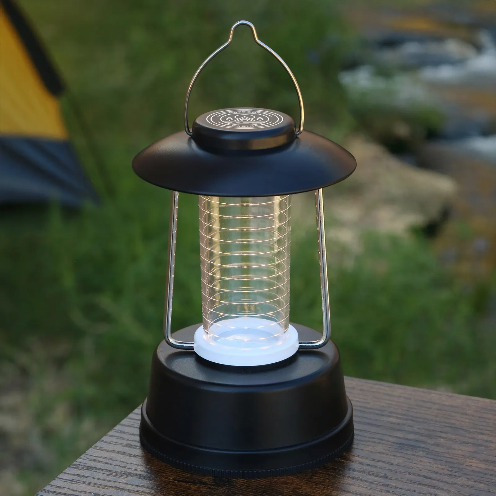 Mini LED Lantern Helix Rope Design Plastic - 5 in