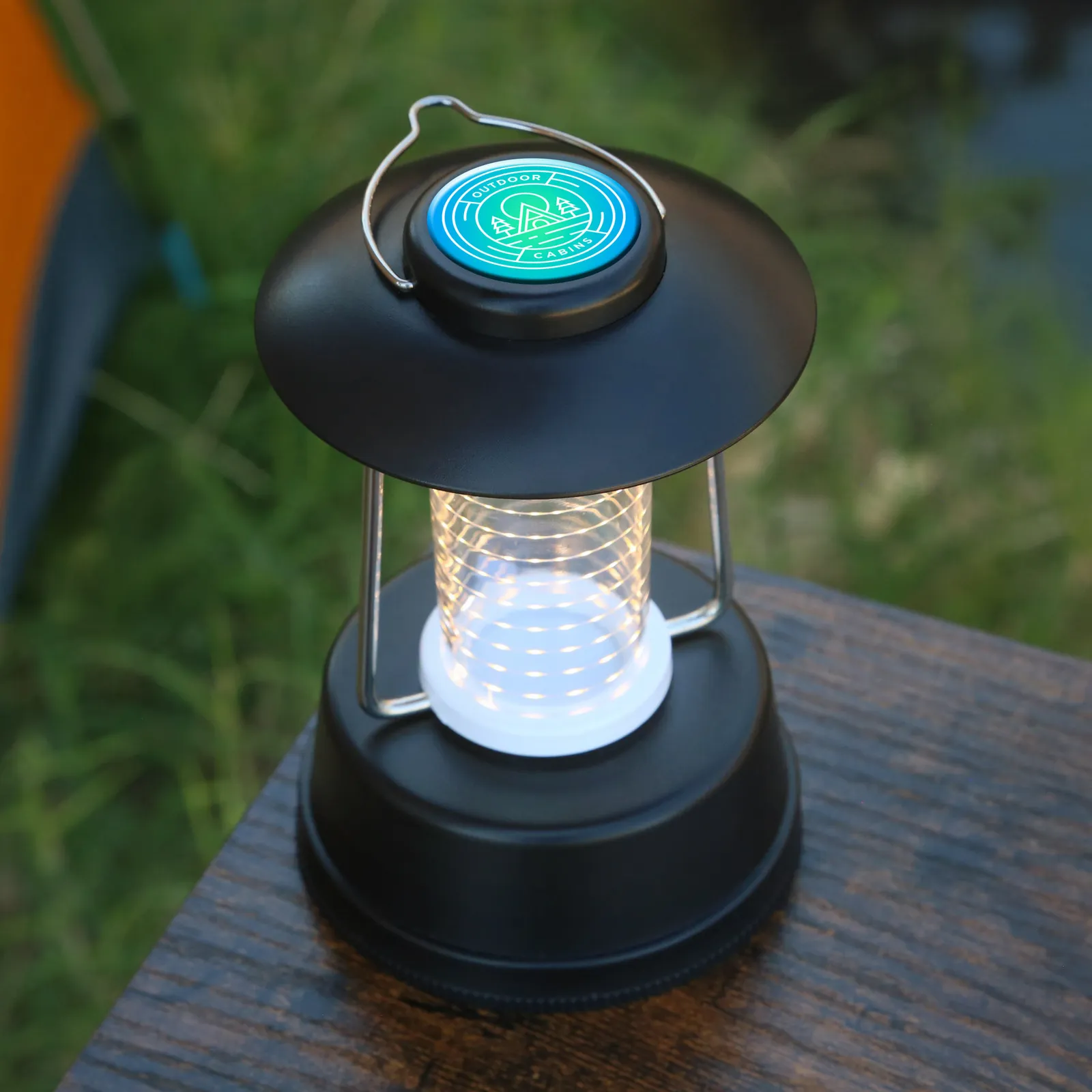 Mini LED Lantern Helix Rope Design Plastic - 5 in - product view 2