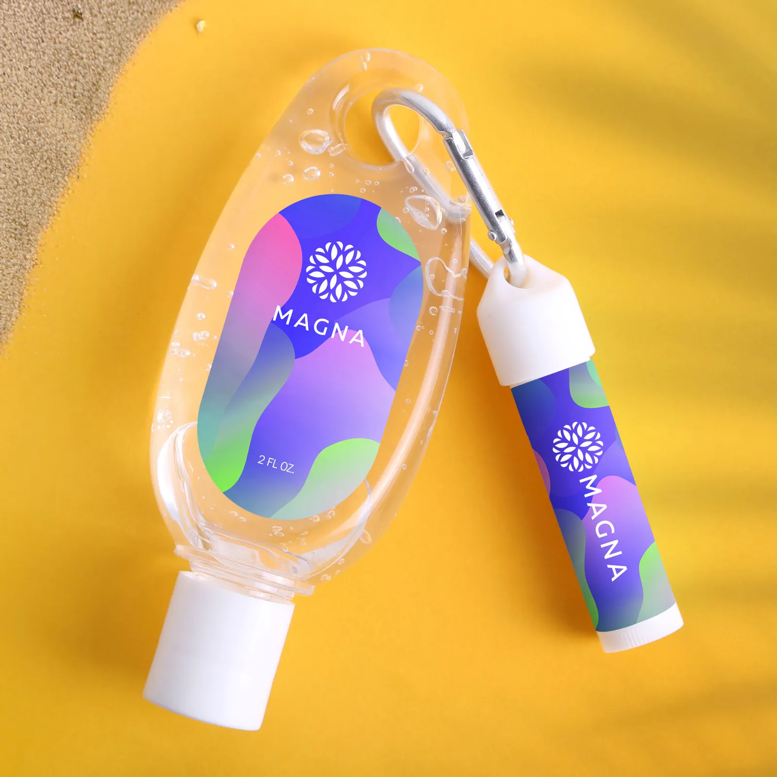 Hand Sanitizer SPF15 Lip Balm Carabiner Kit - 2 oz