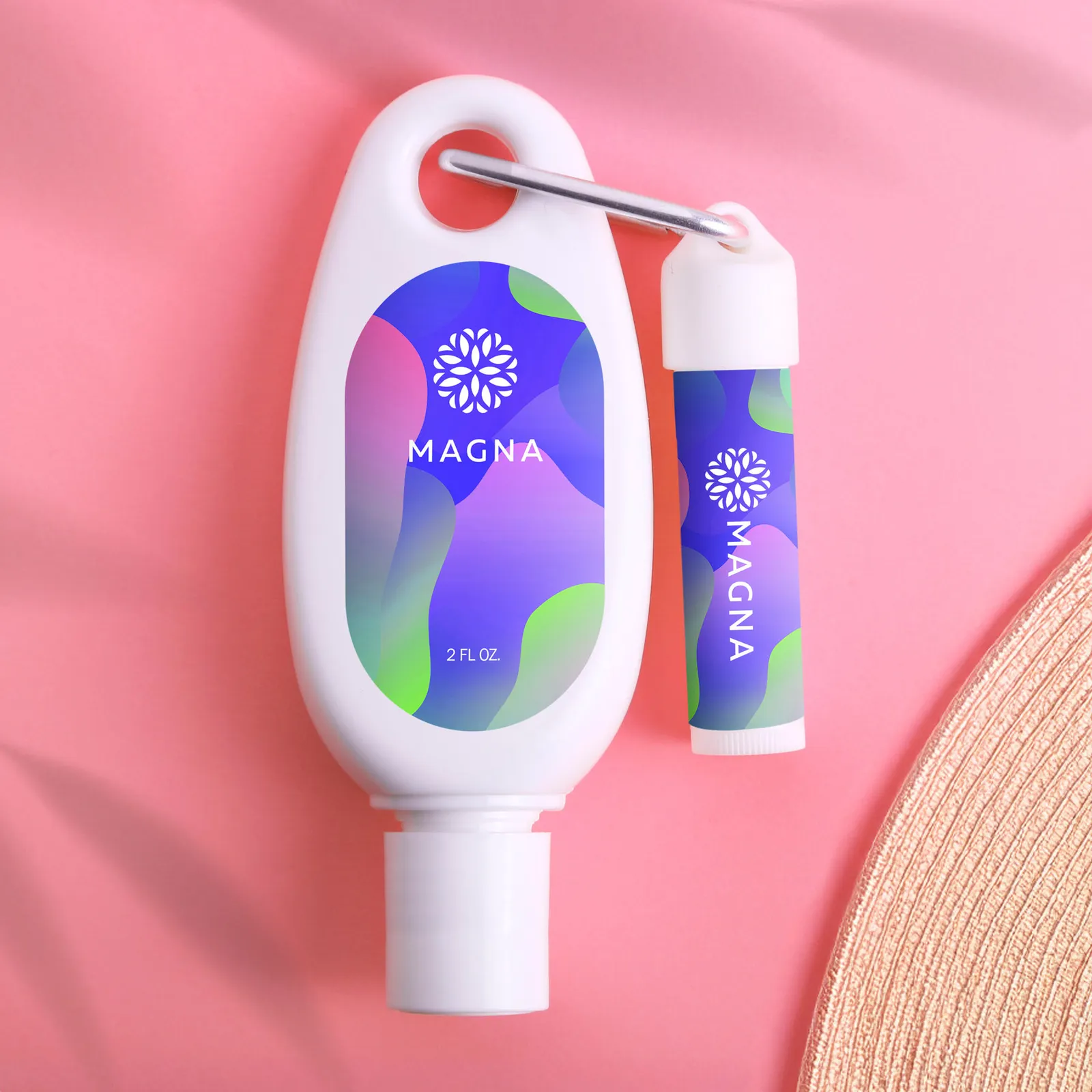 SPF30 Sunscreen SPF15 Lip Balm Carabiner Kit - 2 oz