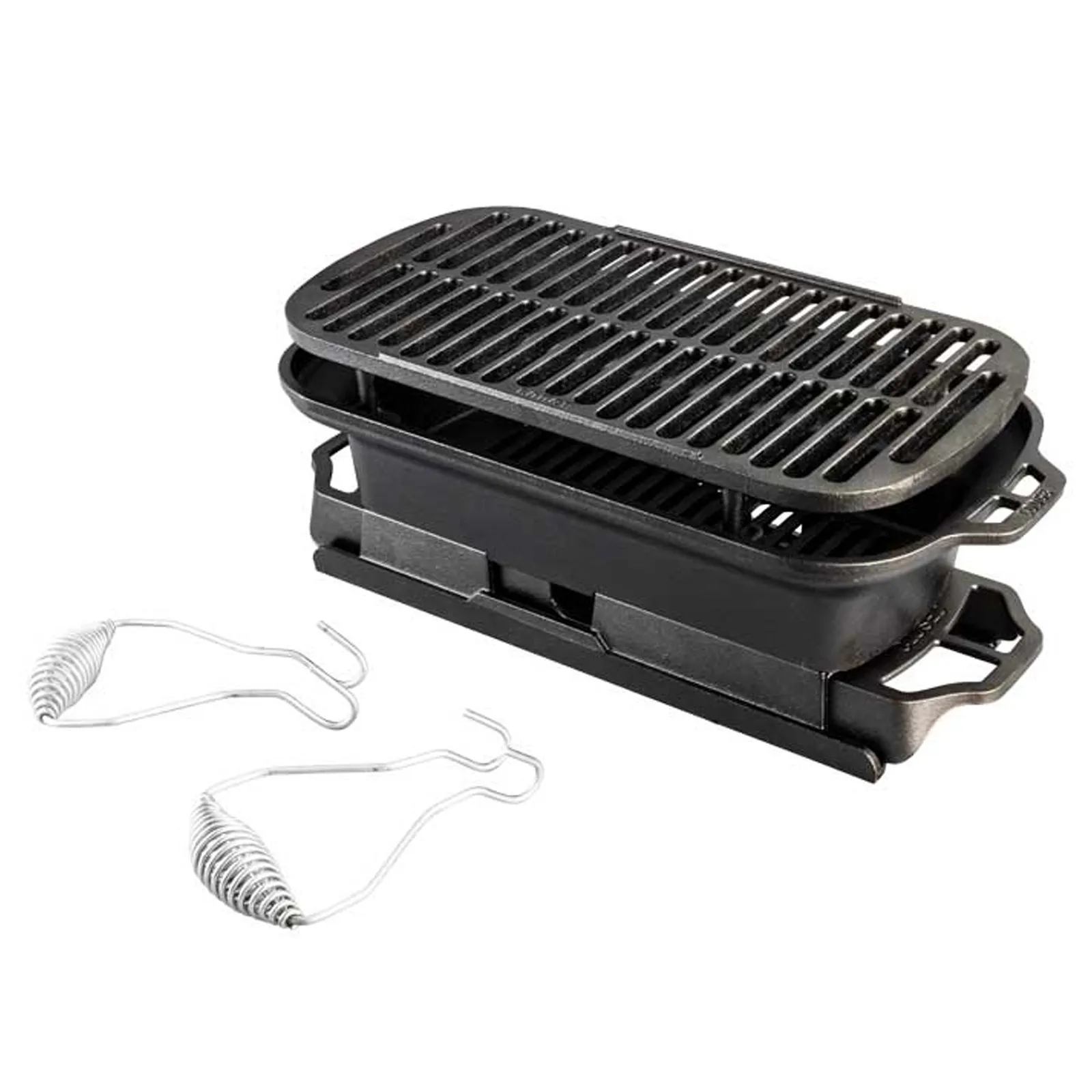 Lodge Cast Iron Hibachi Grill Dual Vents - 19.4 x 9.7 in