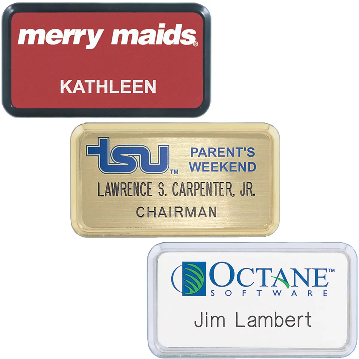 Plastic Name Badge Framed Design - 3-5/16 x 1-13/16 in