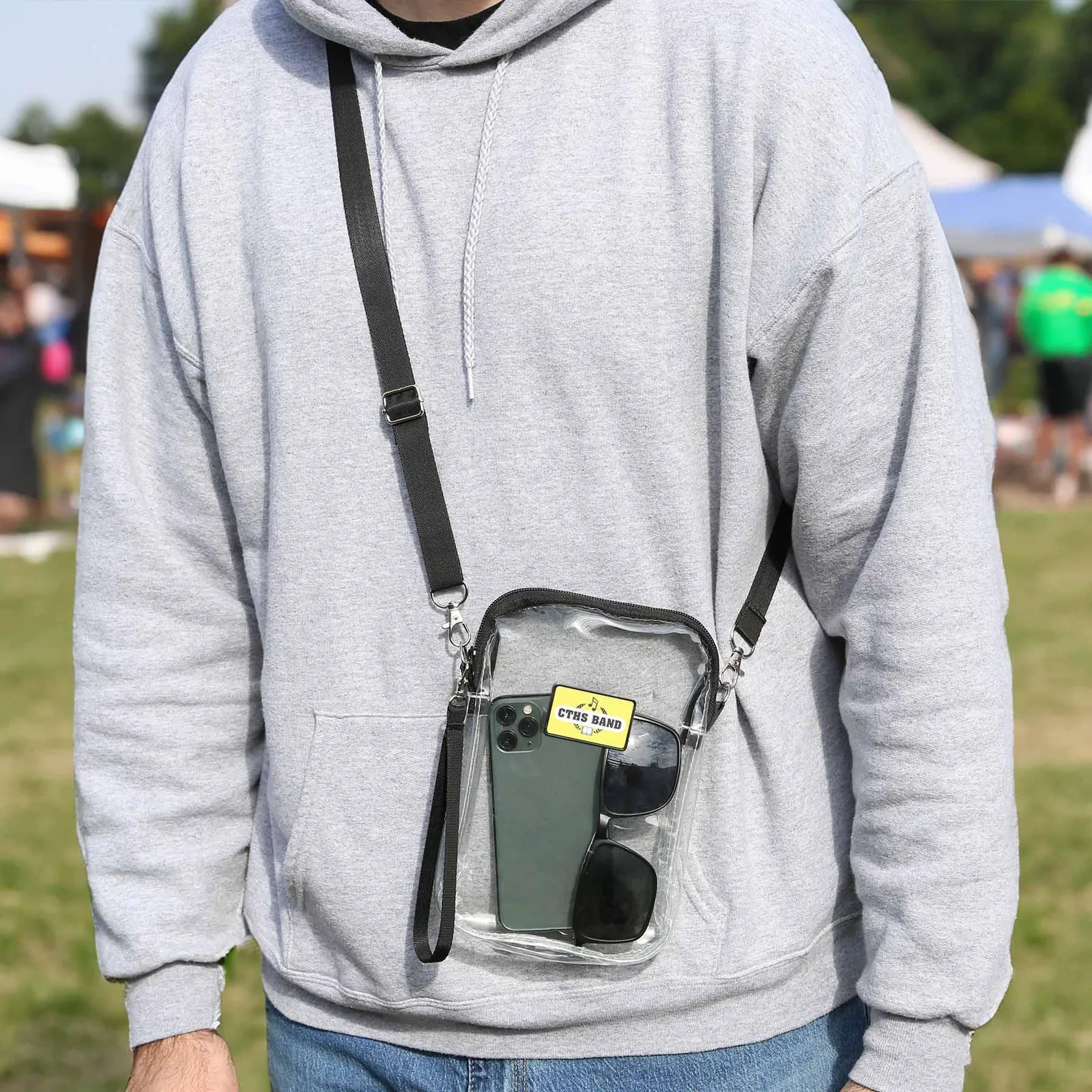 Clear Crossbody Bag Stadium Approved PVC - 6 x 9 in