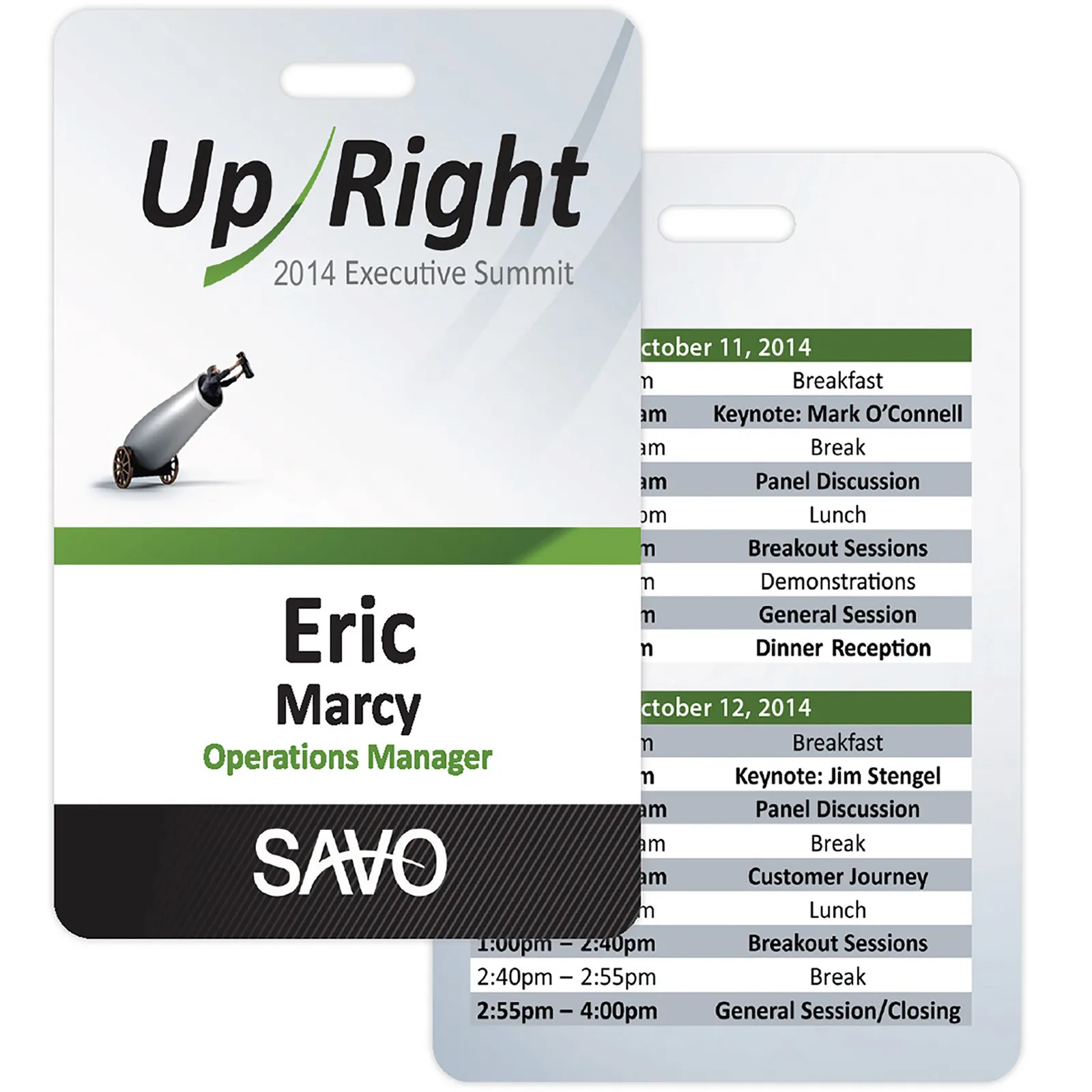 Plastic Event Name Badge Vertical - 2 1/8 x 3 3/8 in