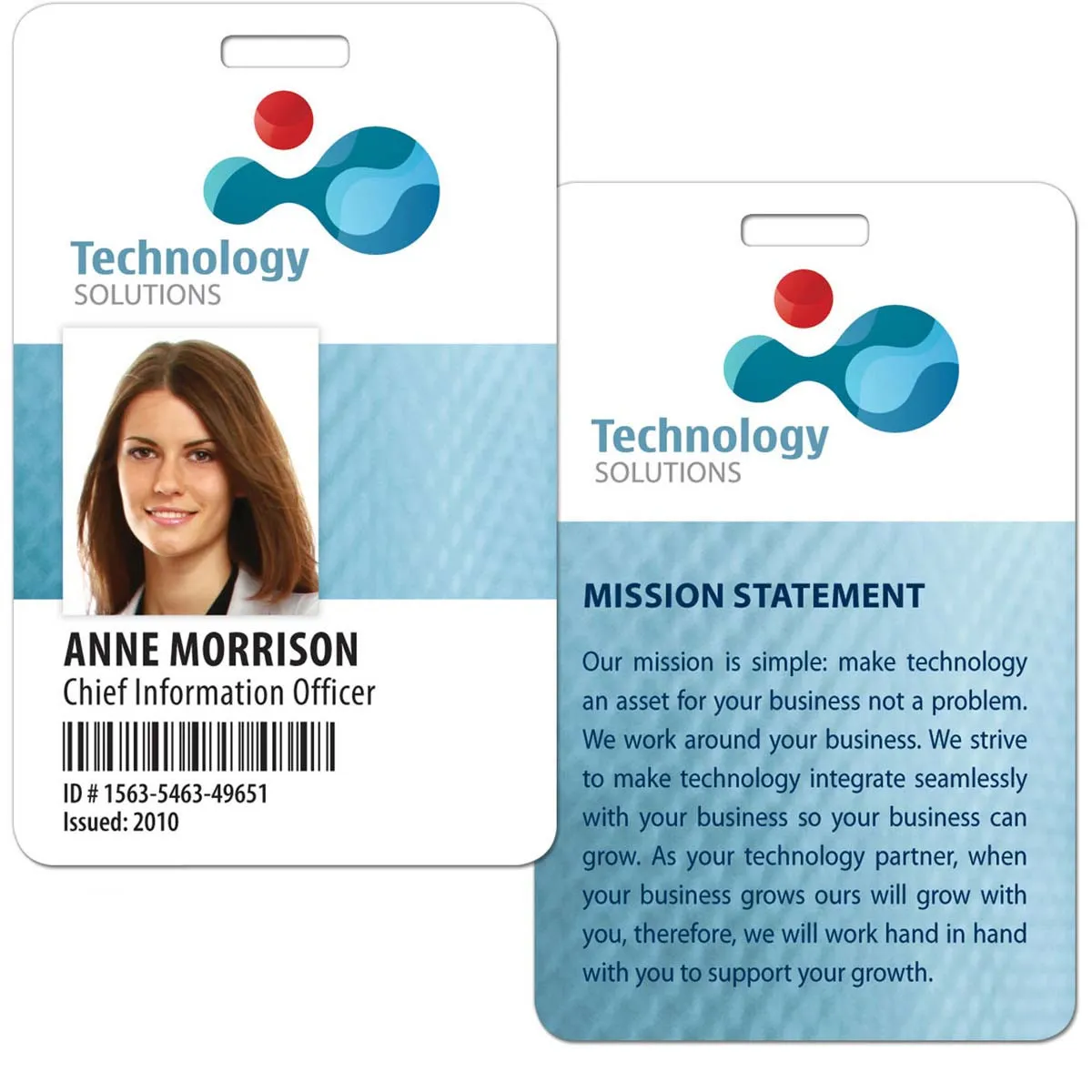 Plastic Photo ID Name Badge Vertical - 2 1/8 x 3 3/8 in