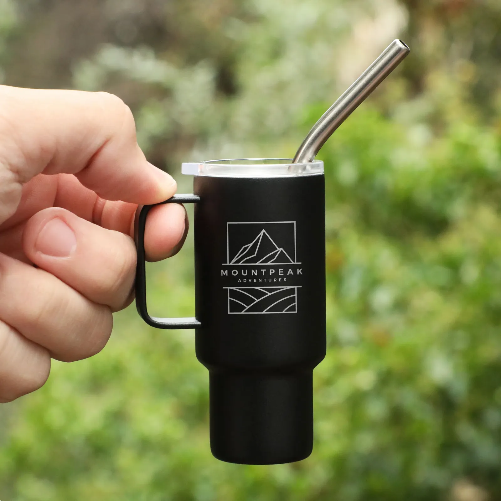 Mini Stainless Steel Tumbler with Straw - 2 oz - product view 3