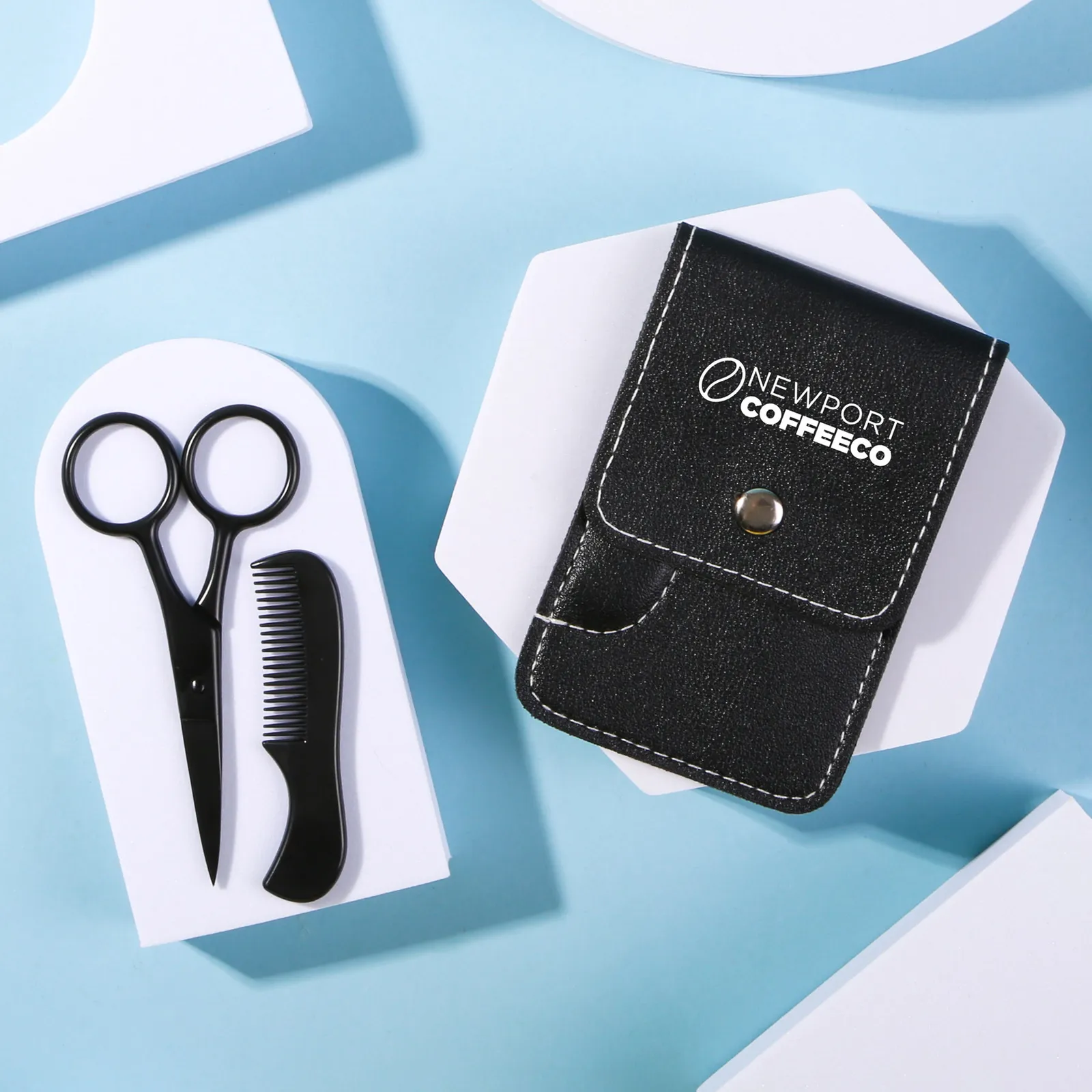 Beard Trimming Set Stainless Steel Shears Case - 2.75 x 4.13 in