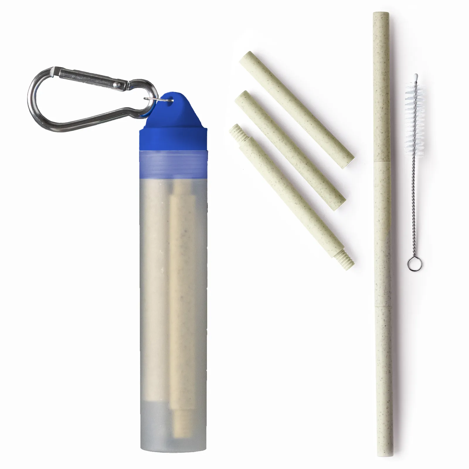Custom Keychains Wheat Straw Collapsible Straw Set - 5 in