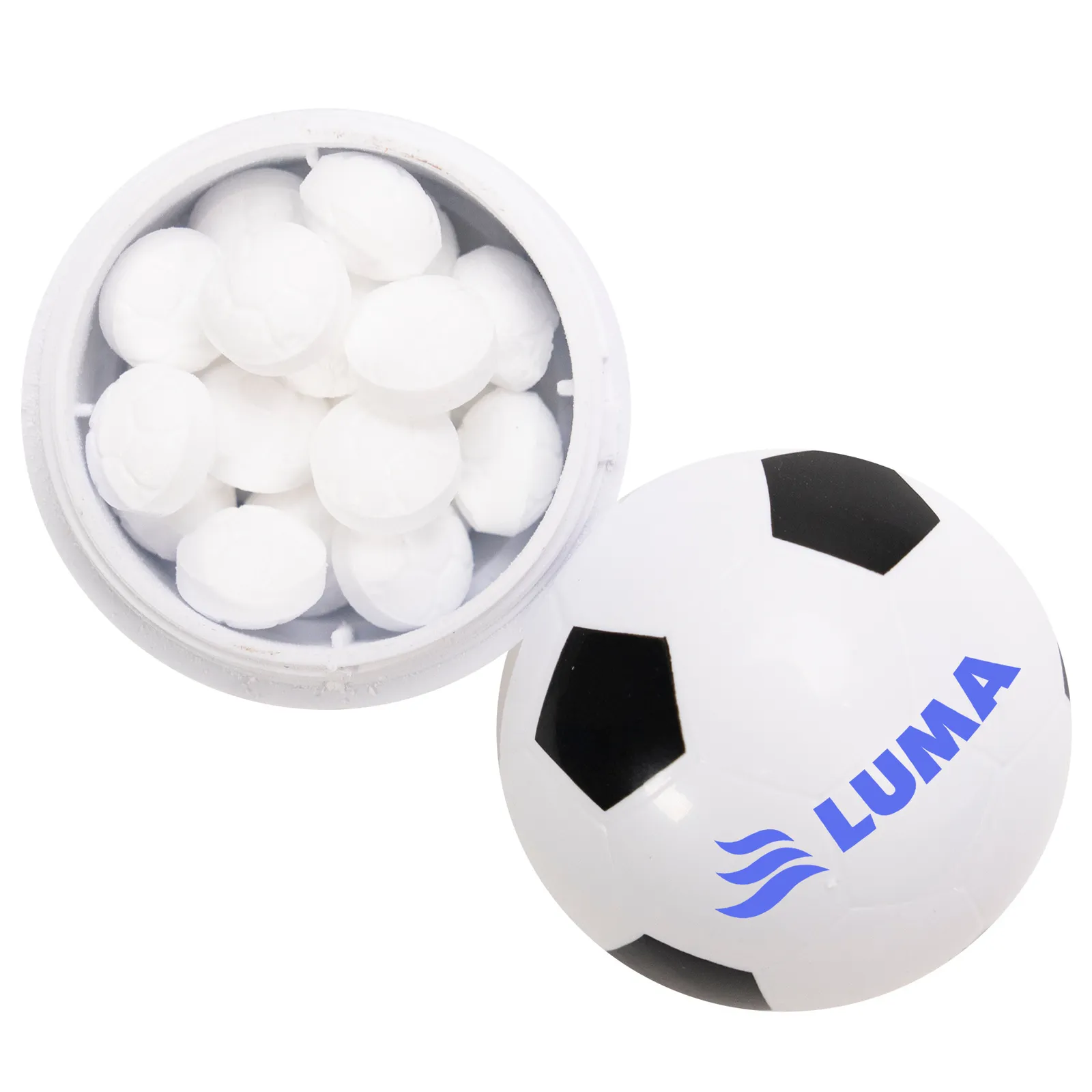 Soccer Ball Mint Container with Peppermint - 1.5 in - product view 2