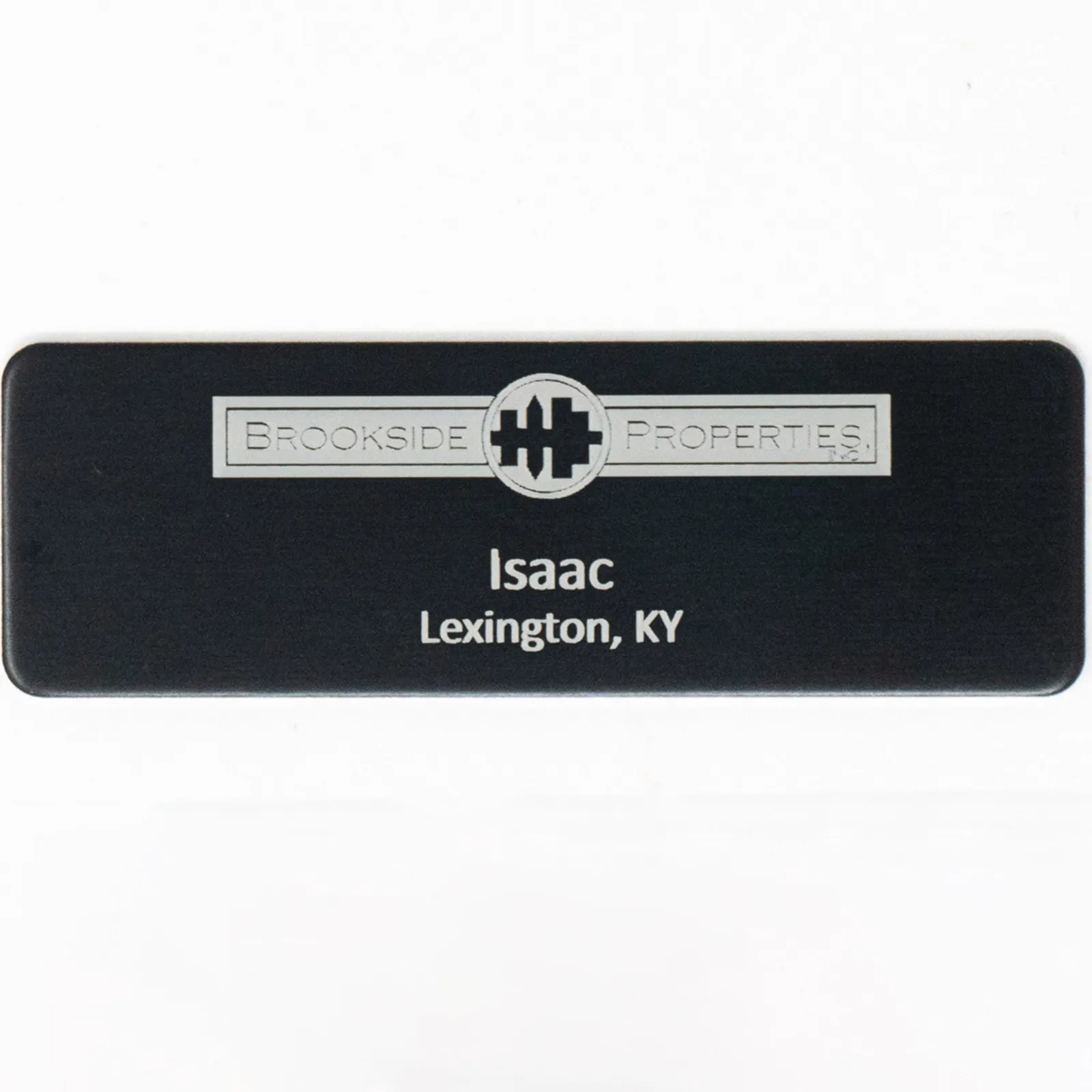 Silver City Metal Name Badge Laser Etched - 3 x 1 in