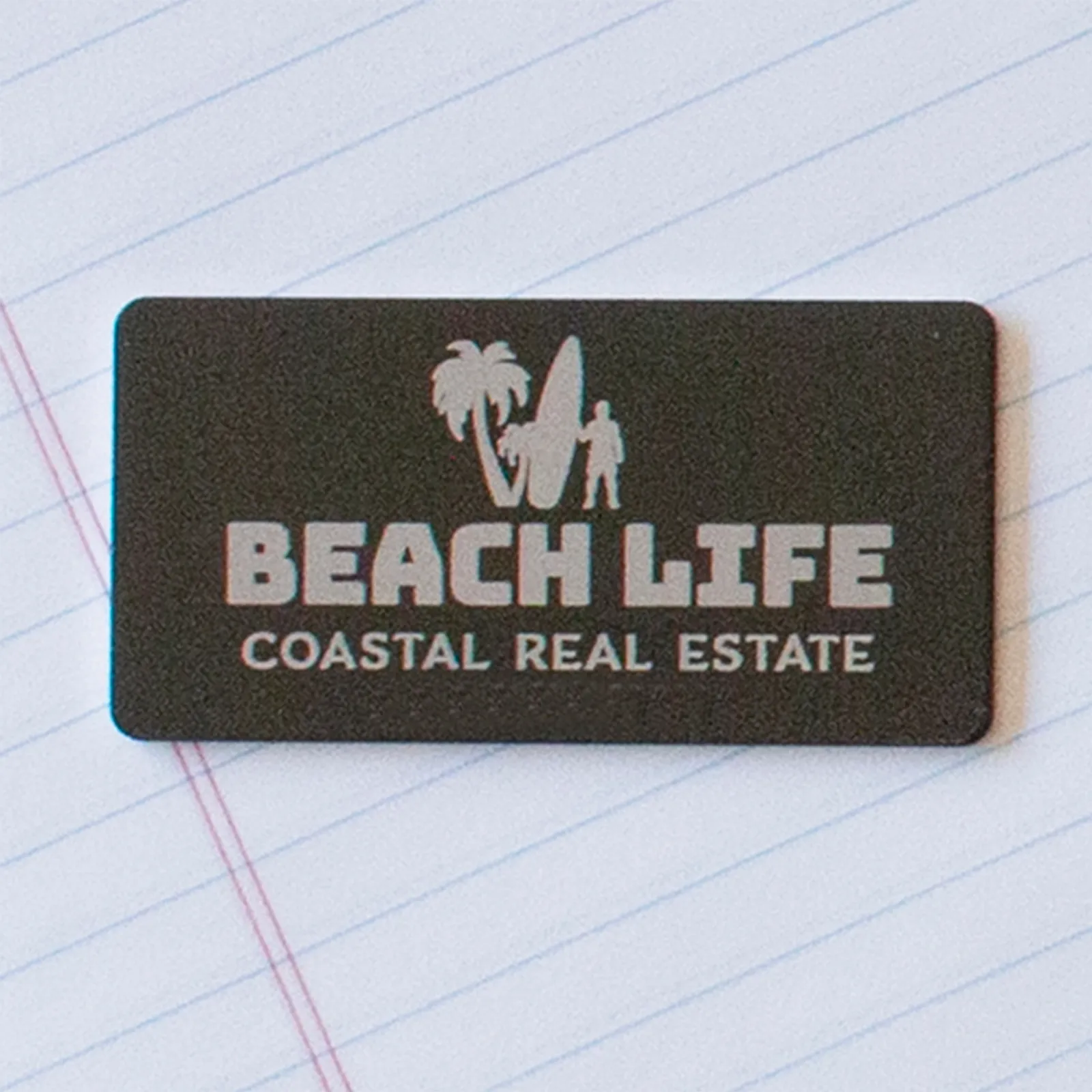 Silver City Metal Name Badge Laser Etched - 3 x 1.5 in - product view 2