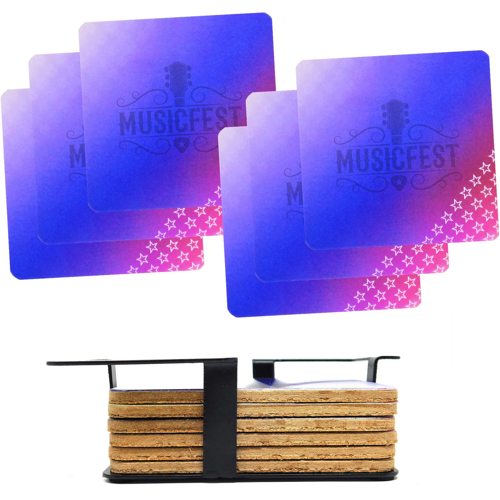 Lenticular Coaster Set Color Changing - 6 Piece
