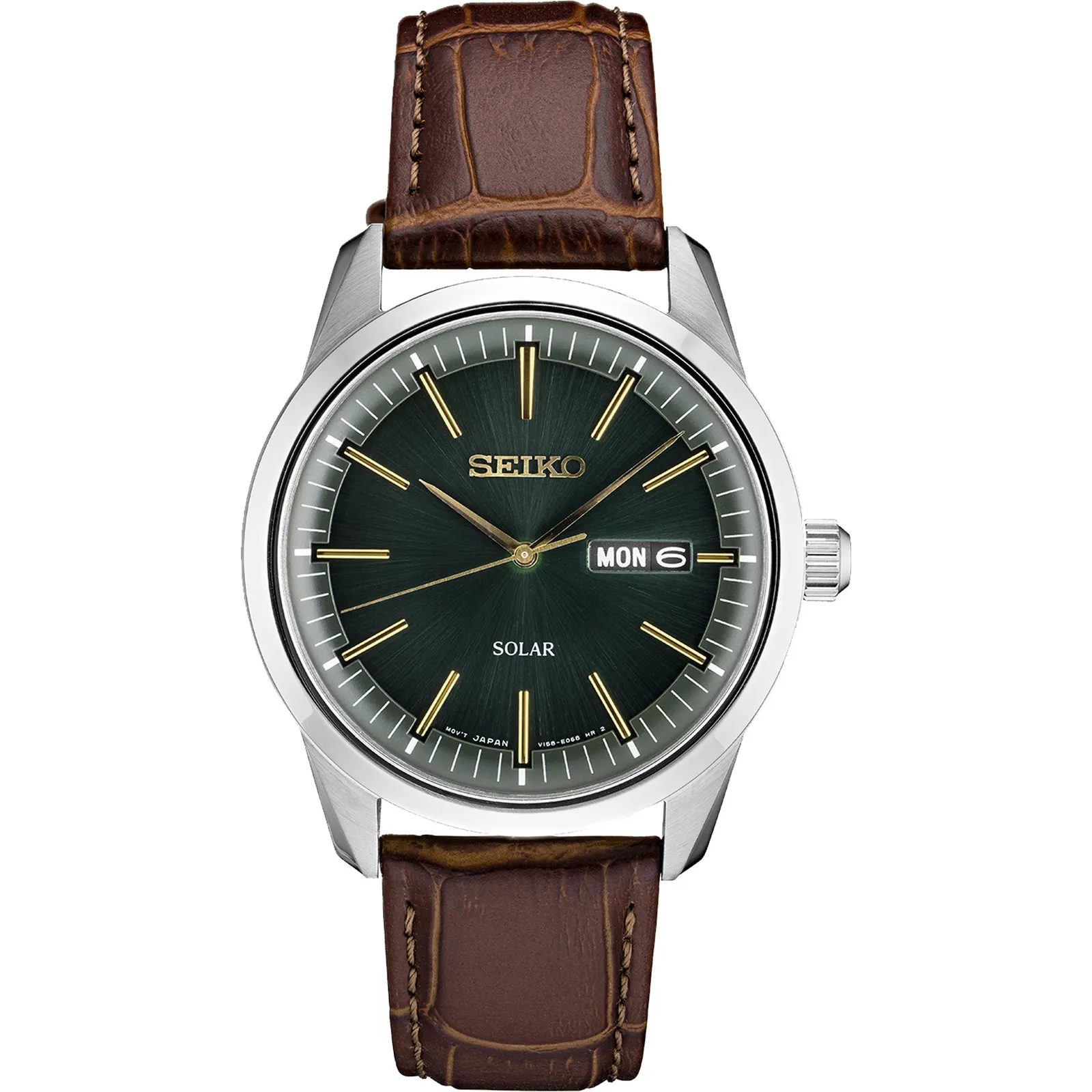 Solar Watch Stainless Steel Green Dial