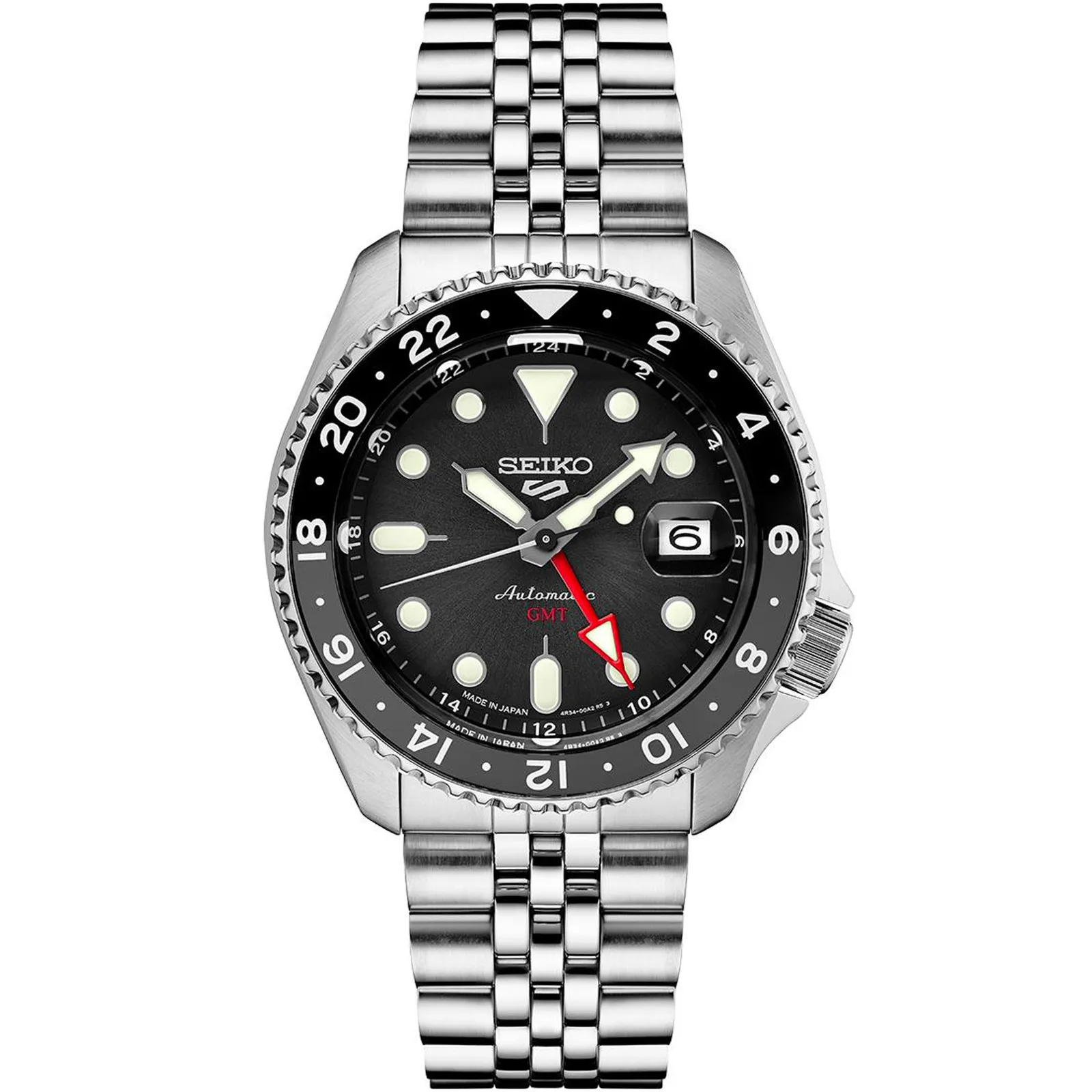 Seiko 5 Sports Automatic GMT Watch Black Dial