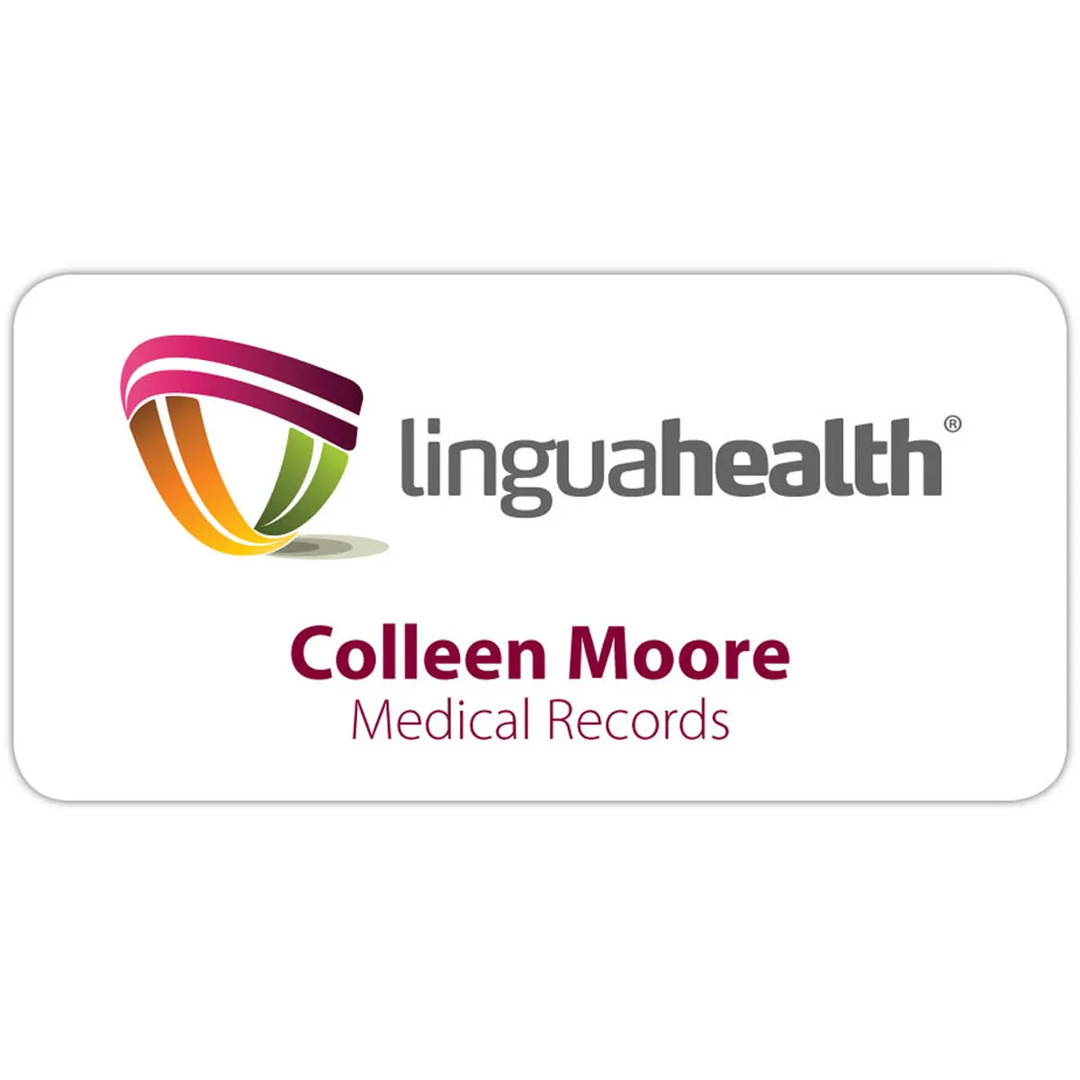 Name Badge Plastic Express Full Color - 1.5 x 3 in