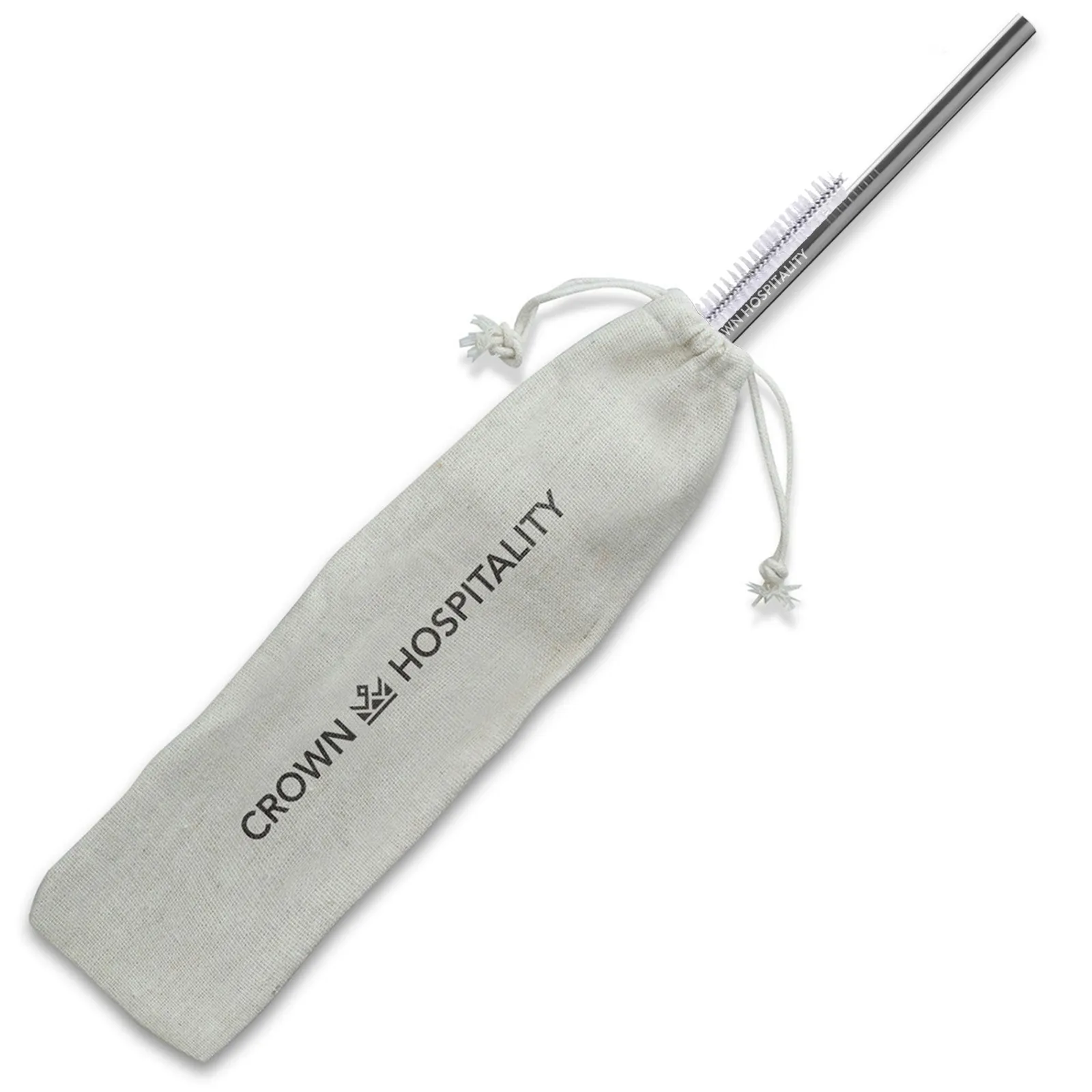 Straw Stainless Steel Straight Reusable - 8.5 in (Silver)