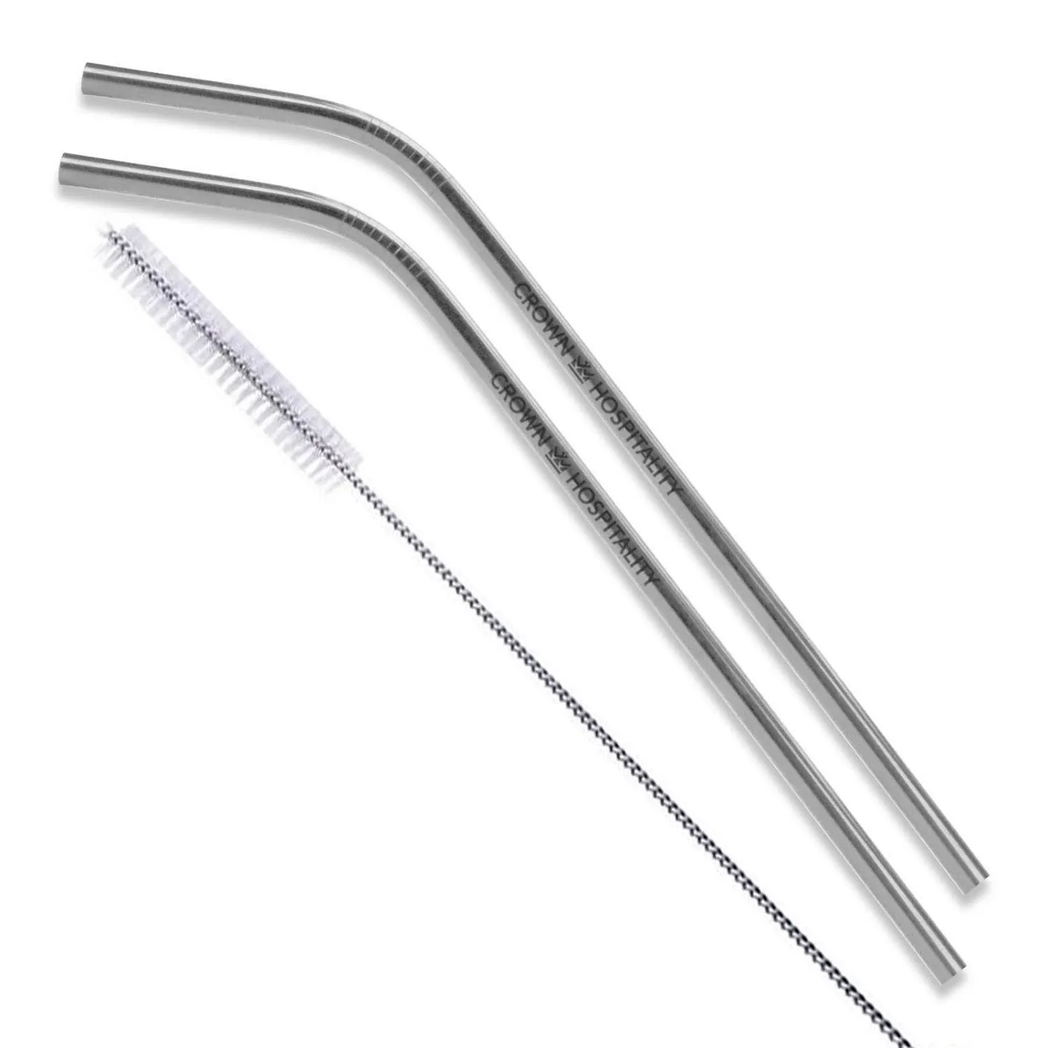 Stainless Steel Straws Bent Design - 9 in (2 Pack Silver)