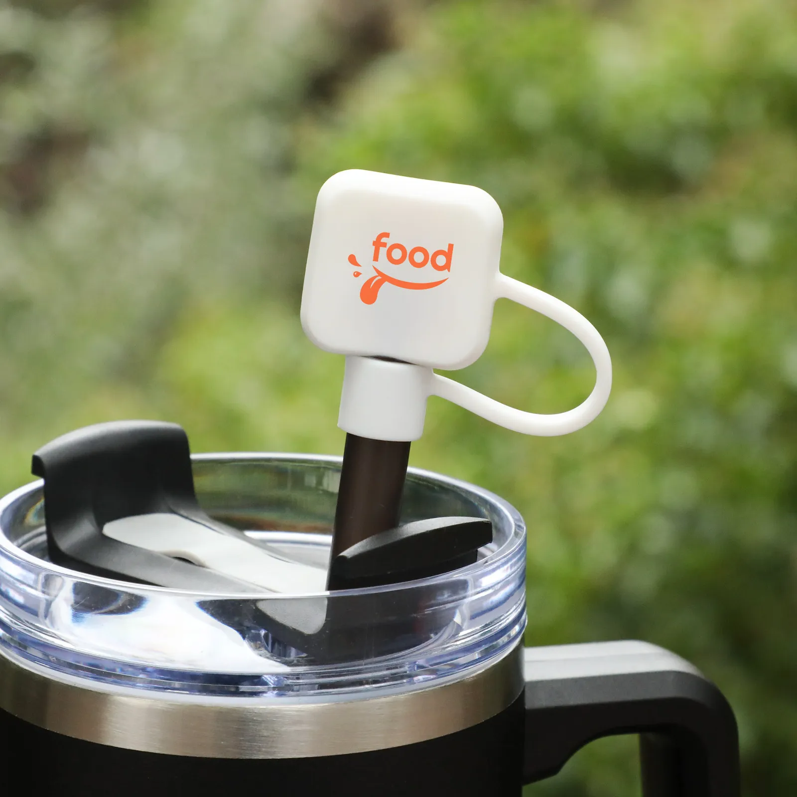 Silicone Straw Topper Square Design - 1.16 x 1.16 in - product view 3