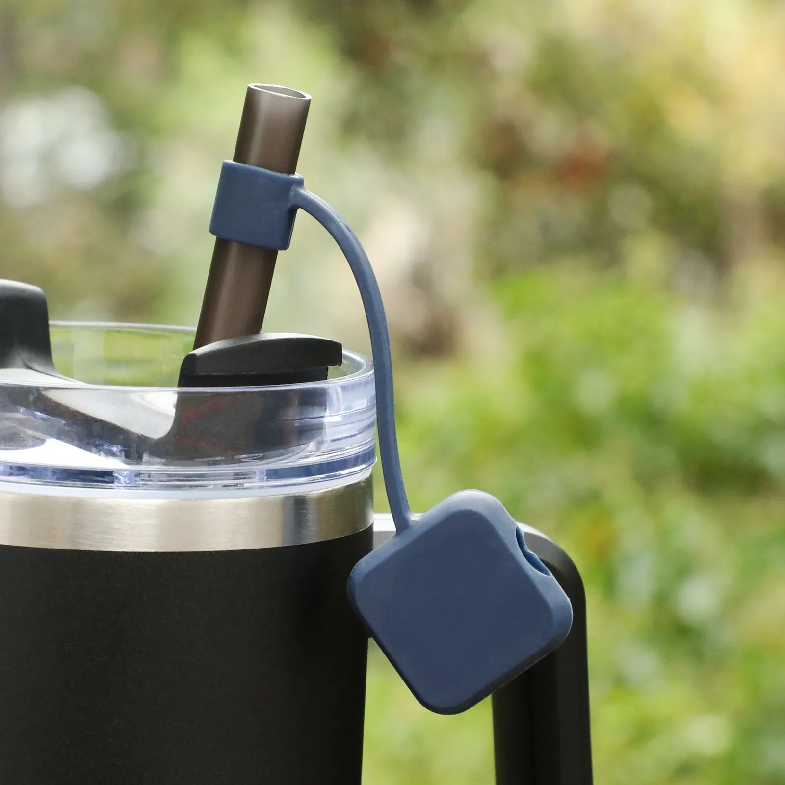 Silicone Straw Topper Square Design - 1.16 x 1.16 in - blank view 13