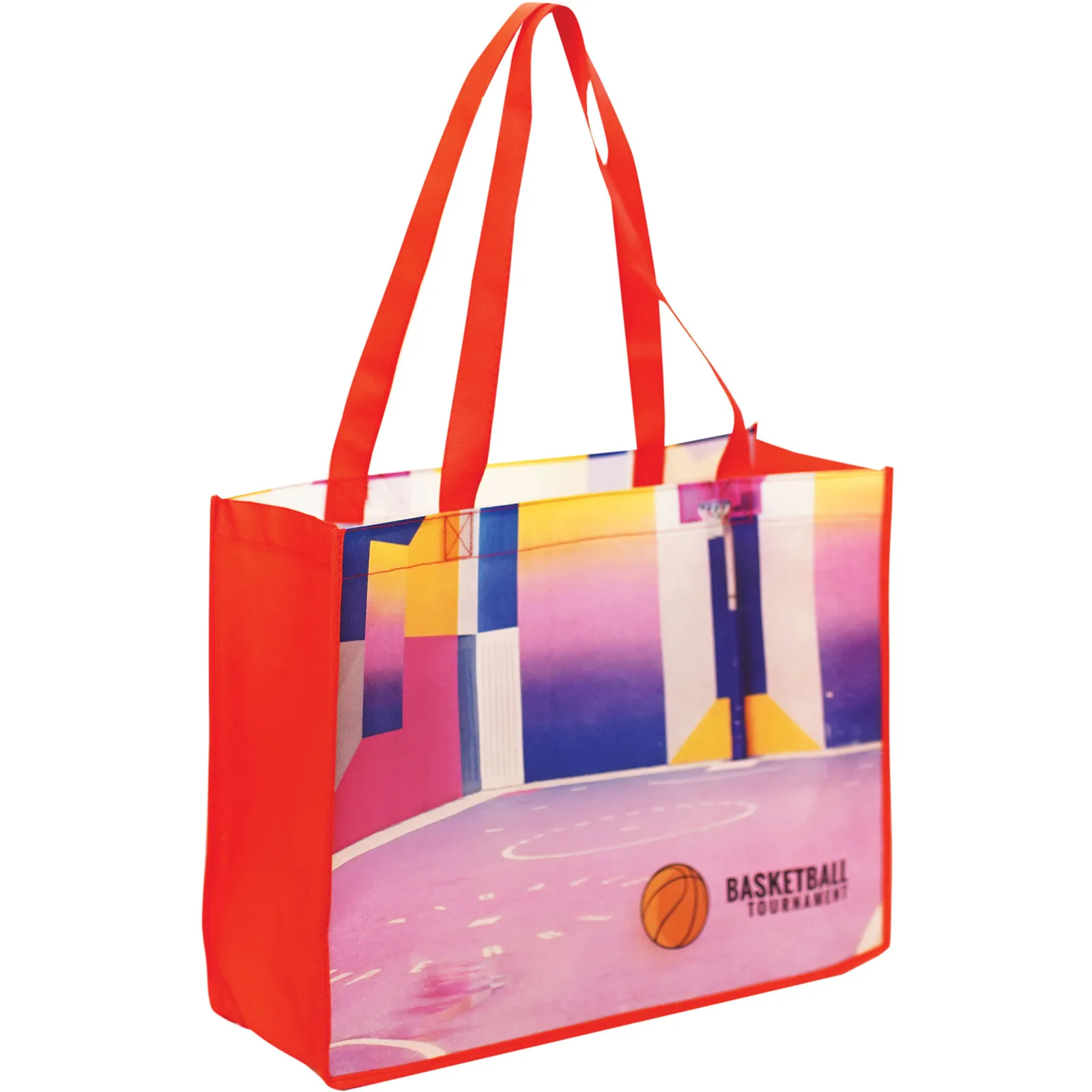 Custom Tote Bag Laminated Non-Woven Grocery - 13 x 15 x 10 in