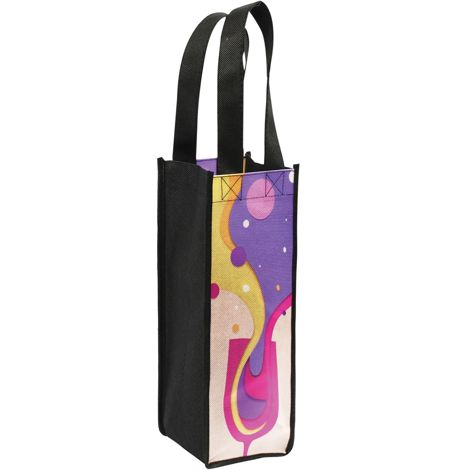 Custom Tote Bag Wine Bottle Laminated - 4 x 14 x 4 in
