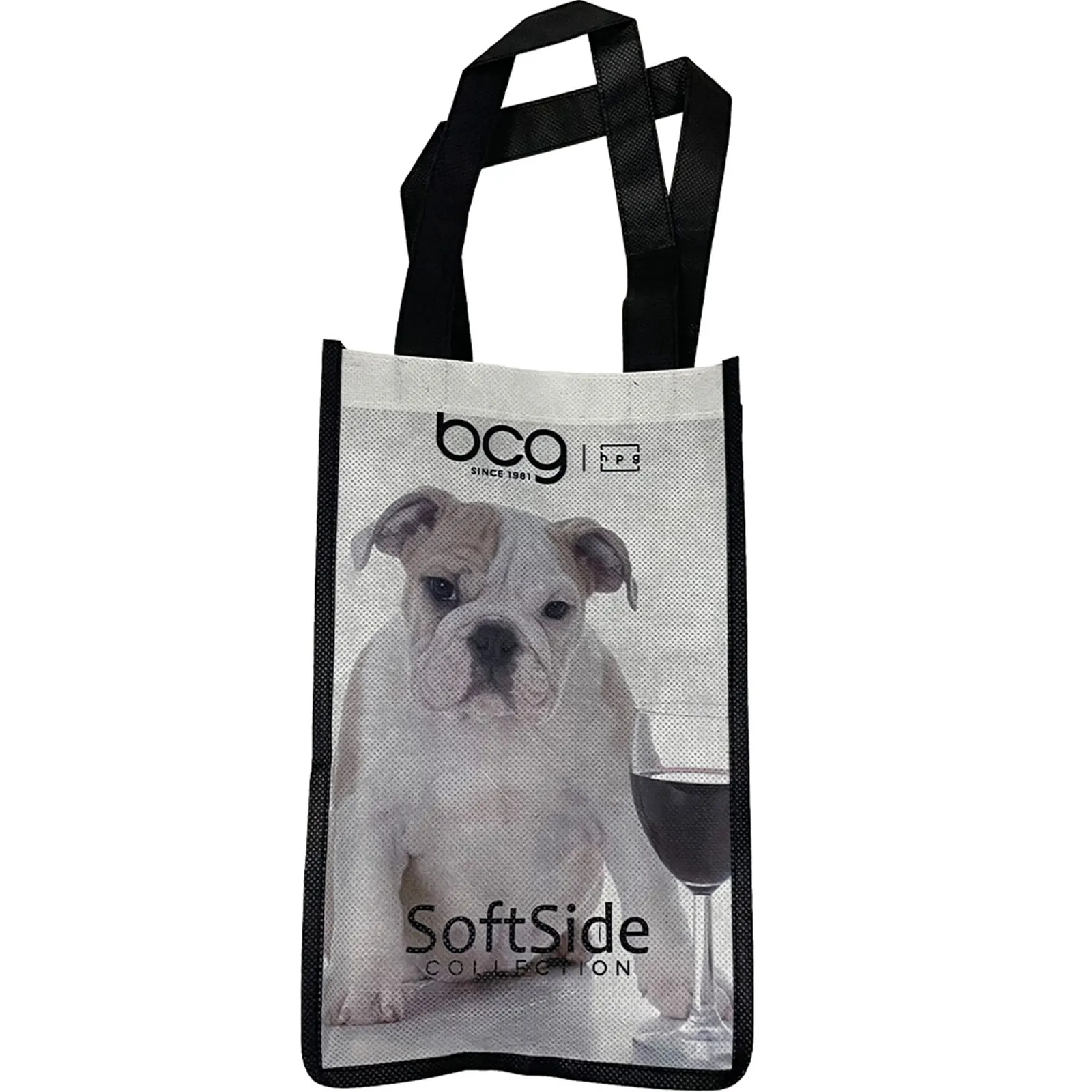 Custom Tote Bag Wine 2-Bottle Laminated - 7 x 12 x 3.5 in