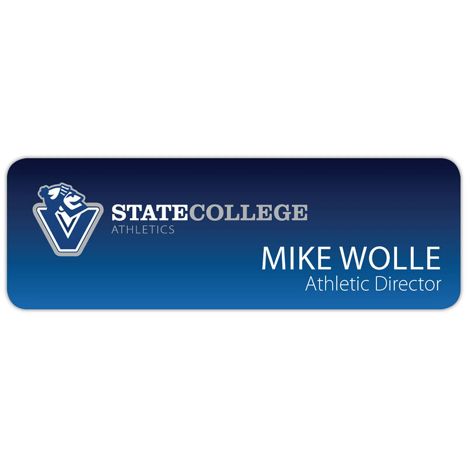 Name Badge Plastic Matte Full Color - 3 x 1 in