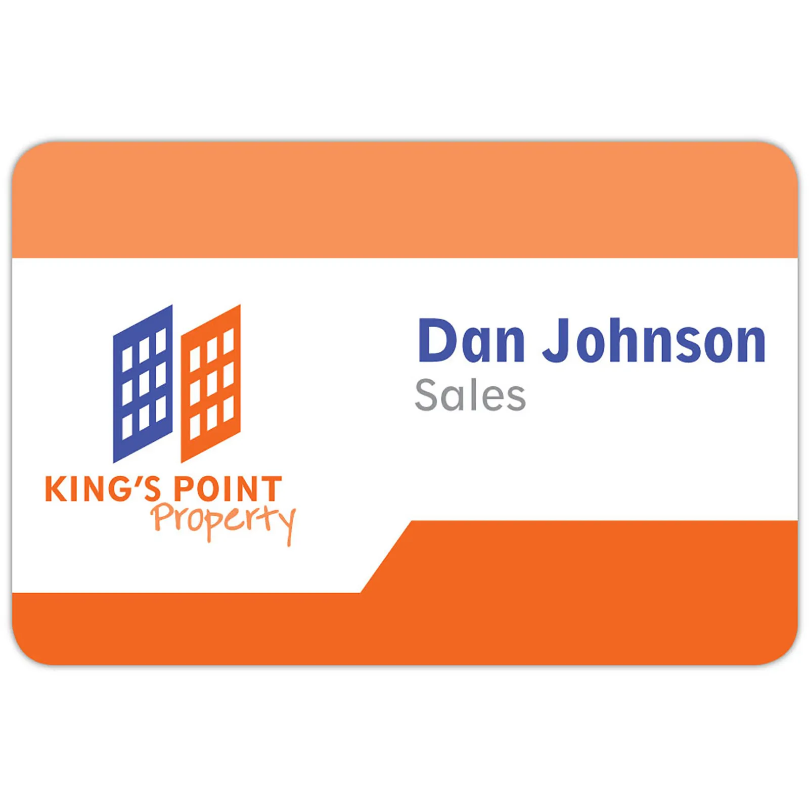 Name Badge Matte Plastic Full Color - 3 x 2 in