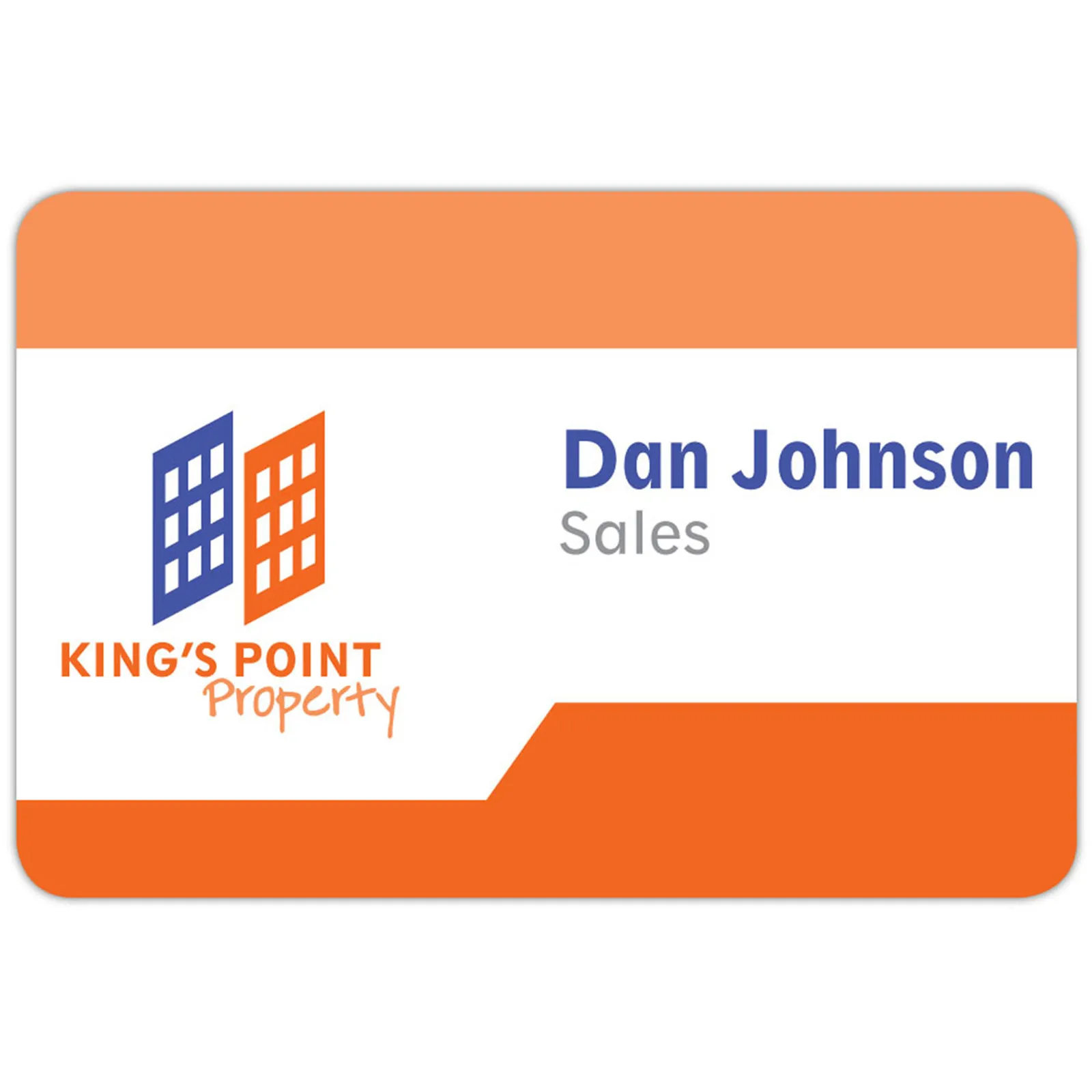 Name Badge Matte Plastic Full Color - 3 x 2 in