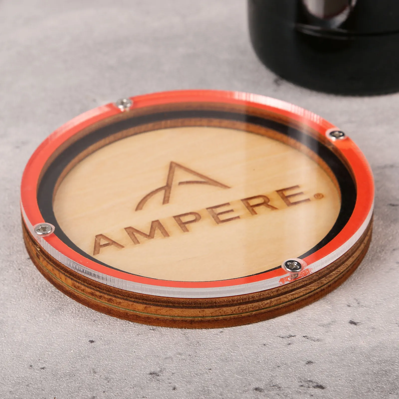 Layered Wood Coaster Birch with Clear Acrylic Top - 3 1/2 in - product view 7